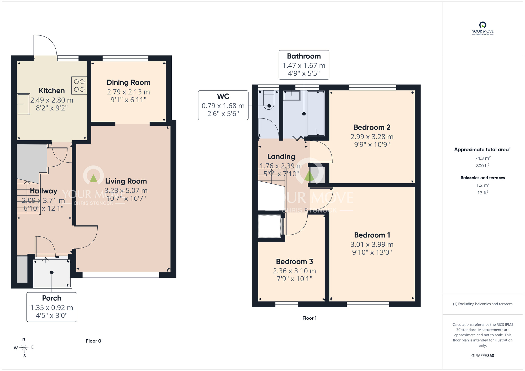 Floorplan of 3 bedroom Mid Terrace House for sale, Trevelyan Drive, Newcastle upon Tyne, Tyne and Wear, NE5