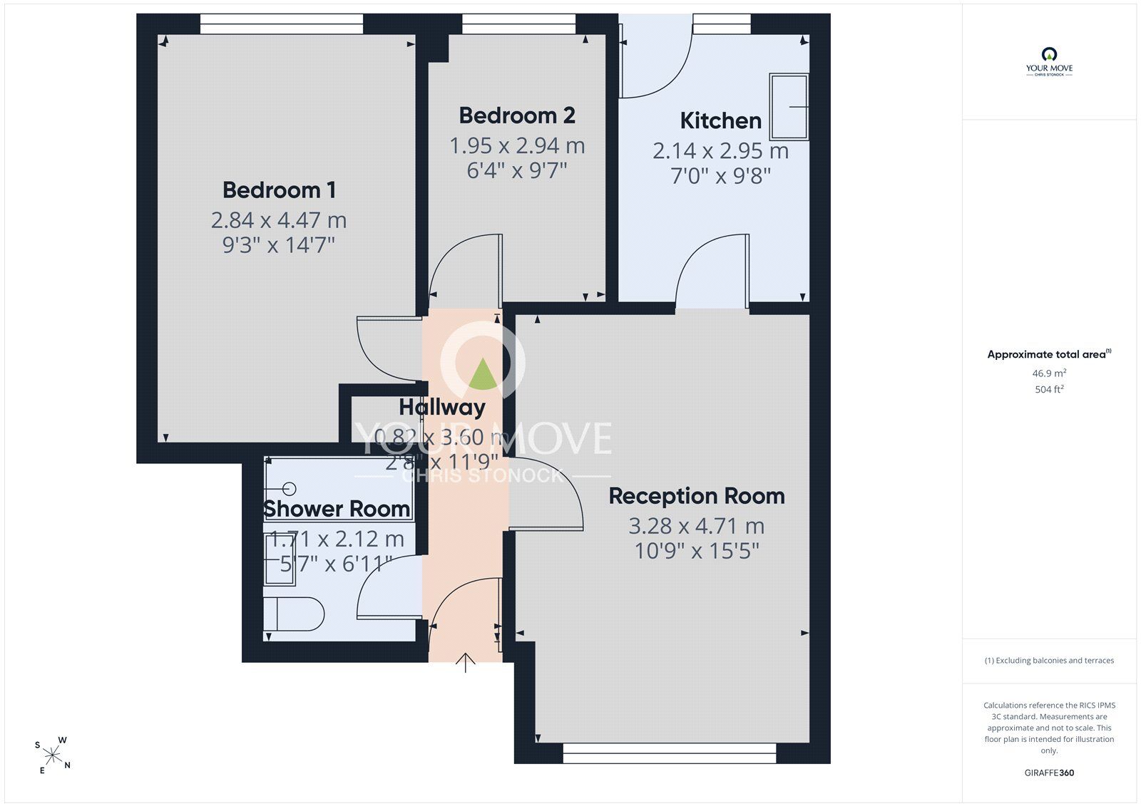 Floorplan of 2 bedroom Flat for sale, Moorcroft Road, Newcastle upon Tyne, Tyne and Wear, NE15