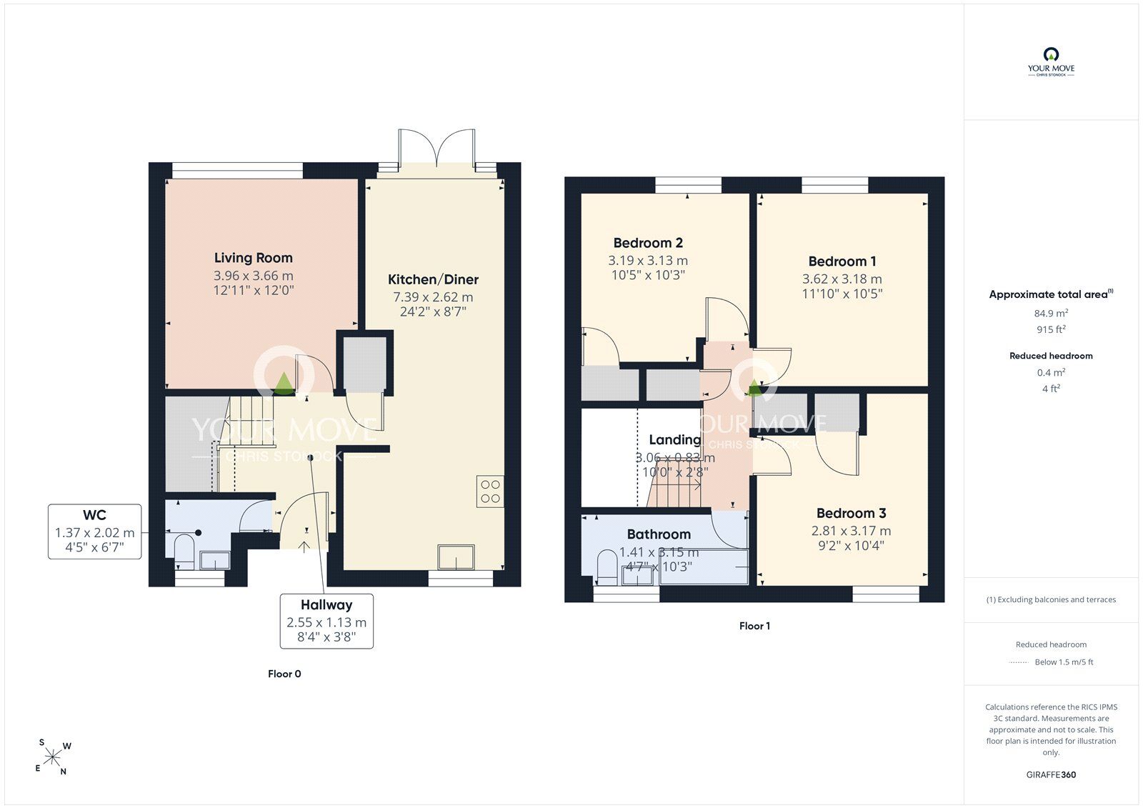 Floorplan of 3 bedroom Mid Terrace House to rent, Gofton Walk, Newcastle upon Tyne, Tyne and Wear, NE5