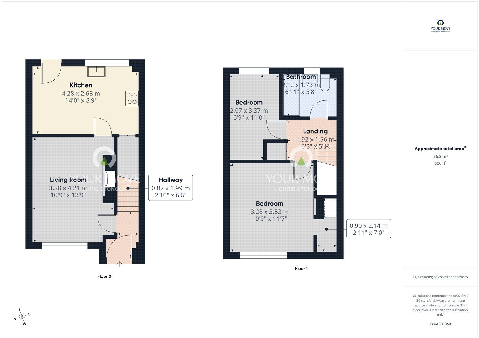 Floorplan of 2 bedroom End Terrace House to rent, Southway, Newcastle upon Tyne, Tyne and Wear, NE15