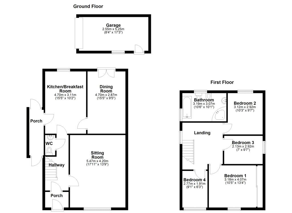 Floorplan of 4 bedroom Detached House for sale, The Green, Walbottle, Tyne and Wear, NE15