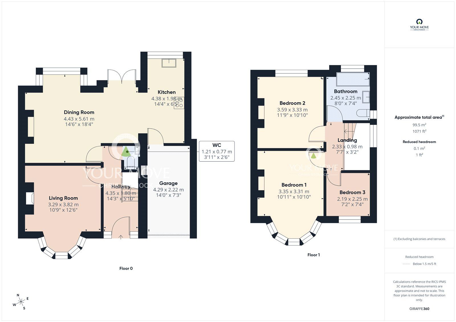 Floorplan of 3 bedroom Semi Detached House for sale, South View, East Denton, Tyne and Wear, NE5