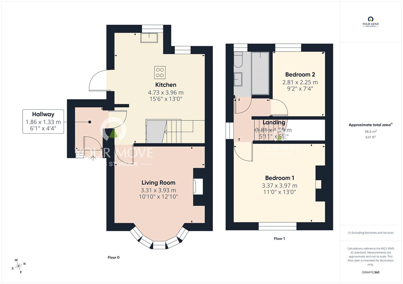 Floorplan of 2 bedroom Semi Detached House for sale, Bexley Avenue, Newcastle upon Tyne, Tyne and Wear, NE15