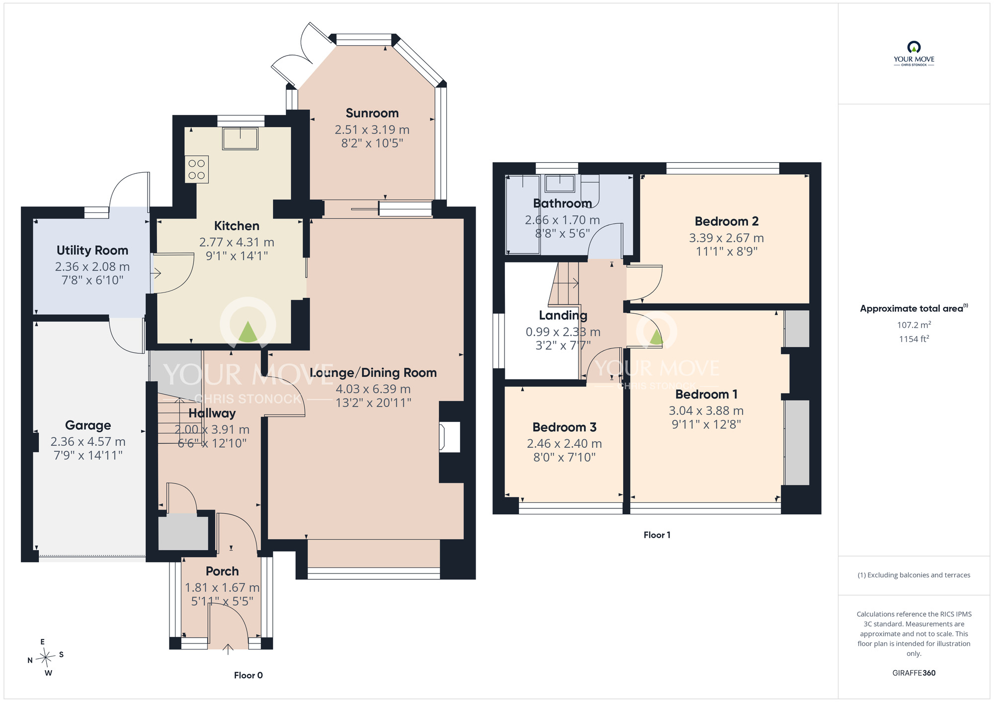 Floorplan of 3 bedroom Semi Detached House for sale, Dover Close, Newcastle upon Tyne, Tyne and Wear, NE5