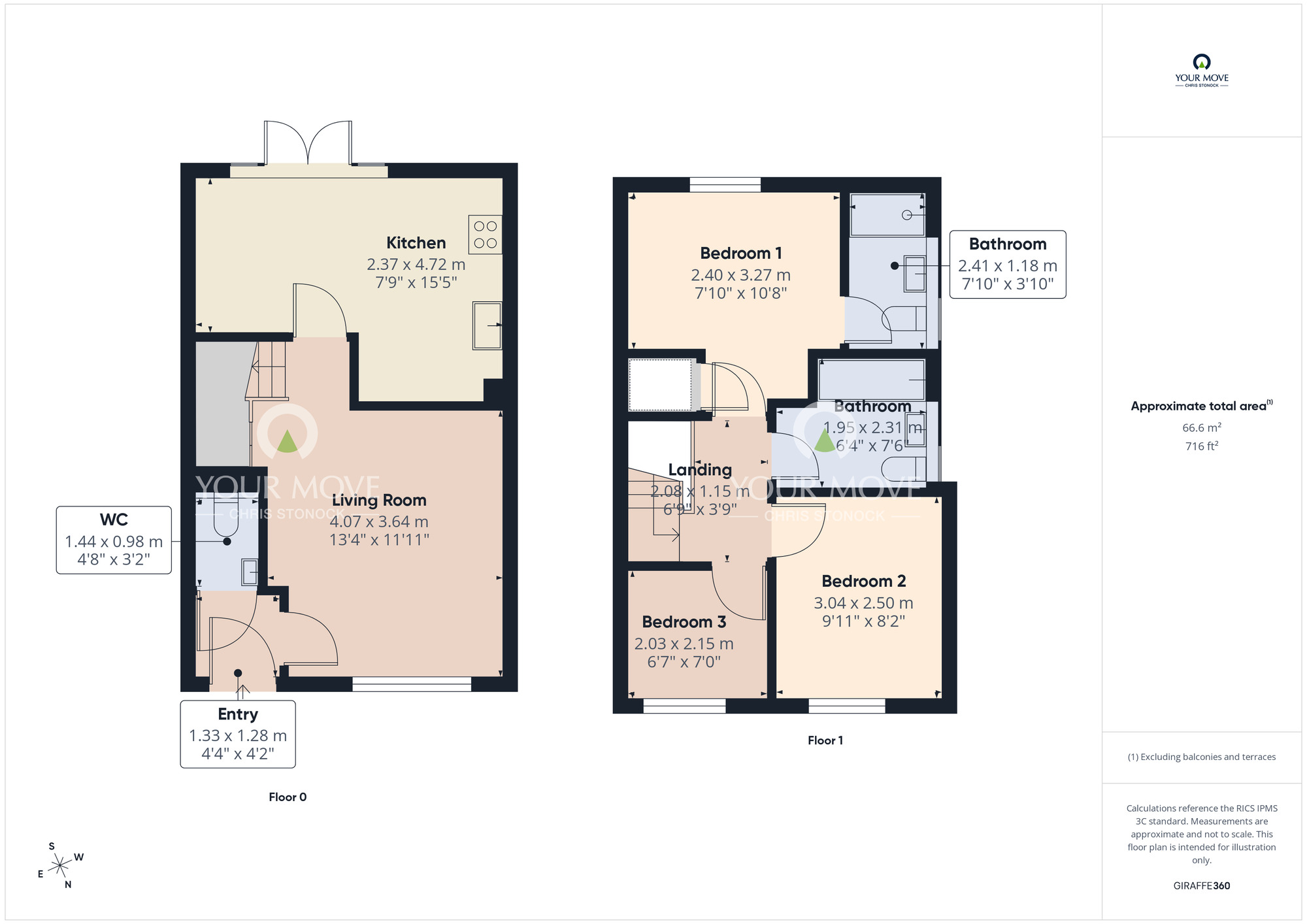 Floorplan of 3 bedroom Semi Detached House for sale, Falcon Road, Newcastle upon Tyne, Tyne and Wear, NE15