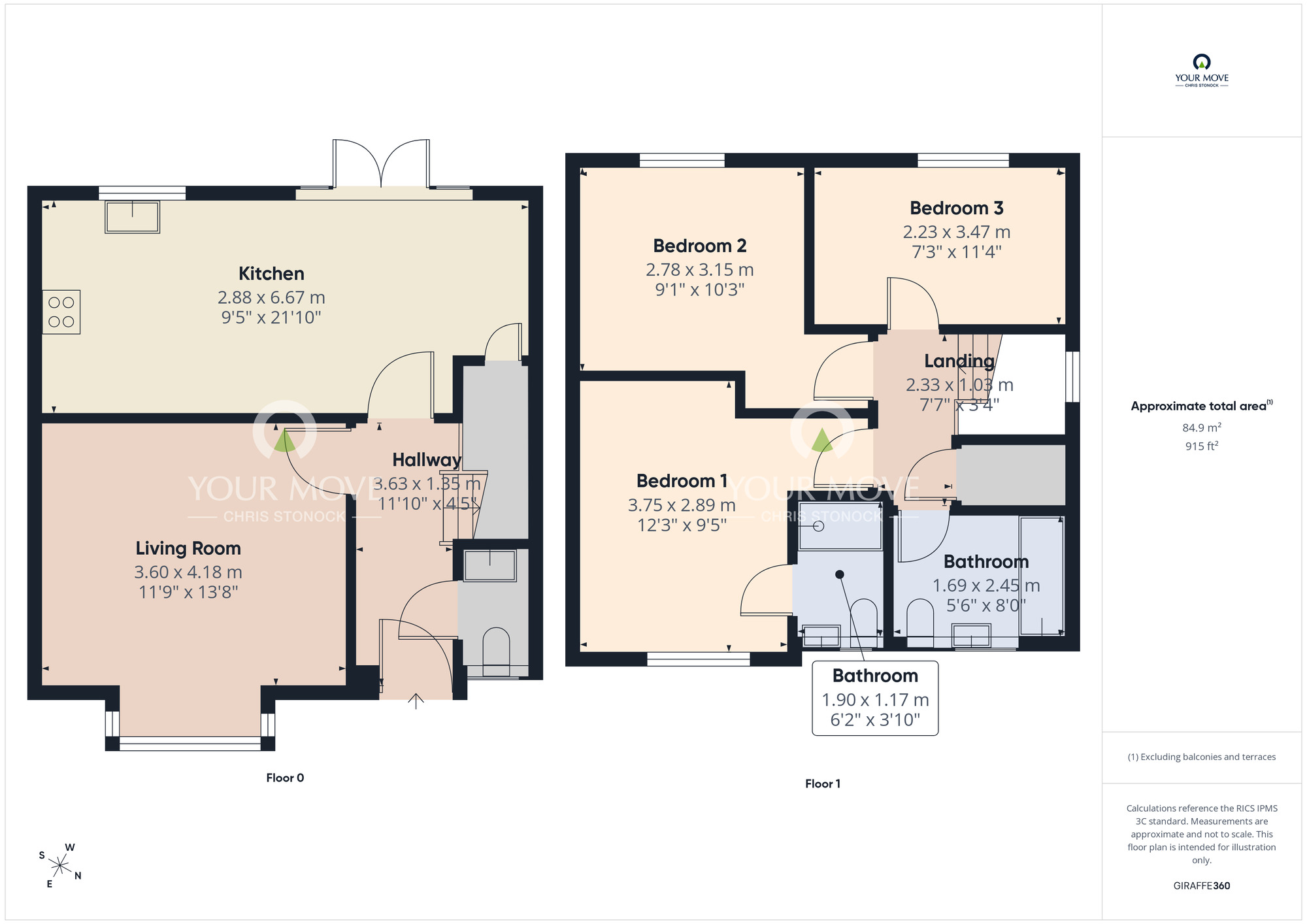 Floorplan of 3 bedroom Detached House for sale, Thistle Way, Newcastle upon Tyne, Tyne and Wear, NE5