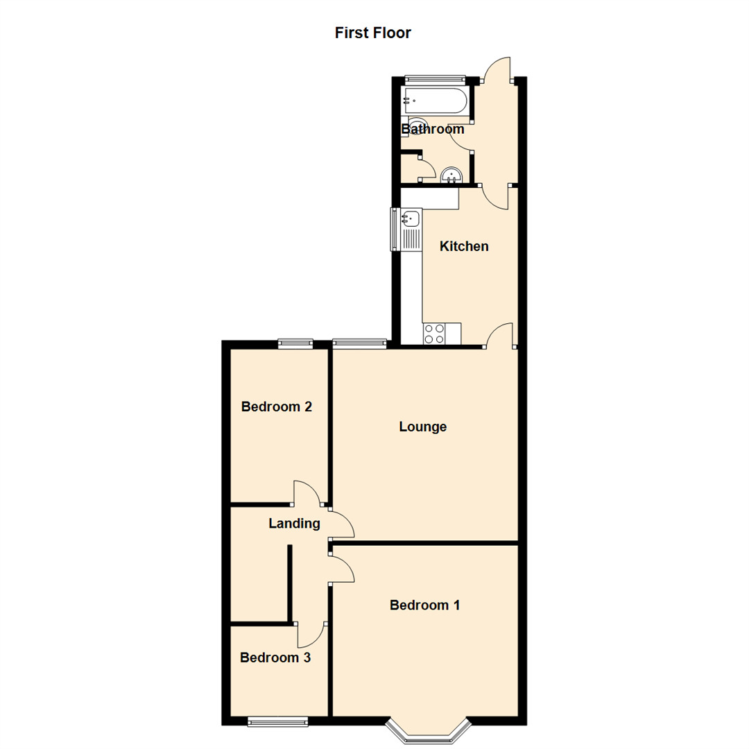 Floorplan of 3 bedroom Flat to rent, Wingrove Avenue, Newcastle upon Tyne, Tyne and Wear, NE4
