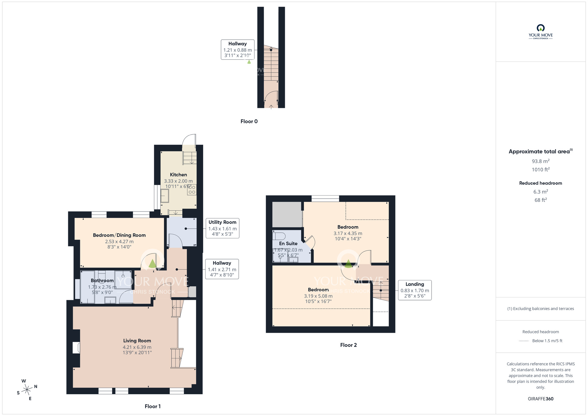 Floorplan of 3 bedroom Flat for sale, Warkworth Street, Lemington, Tyne and Wear, NE15