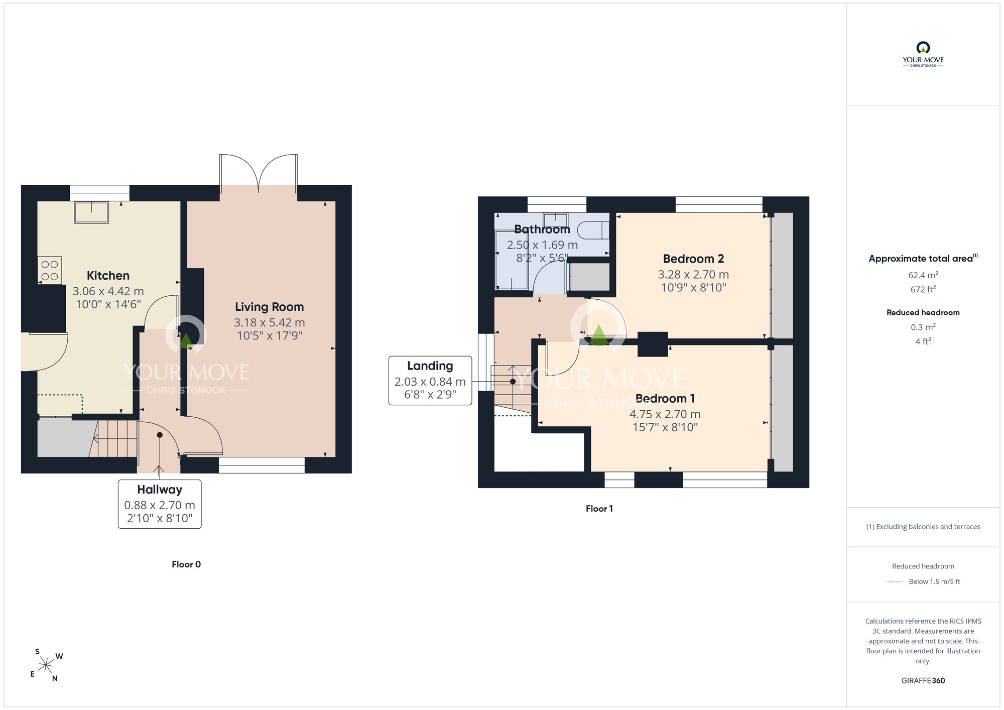 Floorplan of 2 bedroom Semi Detached House for sale, Tirril Place, Newcastle upon Tyne, Tyne and Wear, NE5