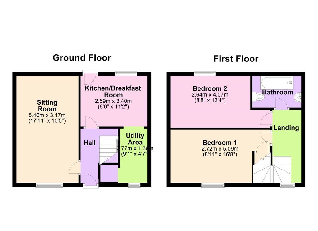 Floorplan of 2 bedroom End Terrace House for sale, Kyloe Villas, Newcastle upon Tyne, Tyne and Wear, NE5