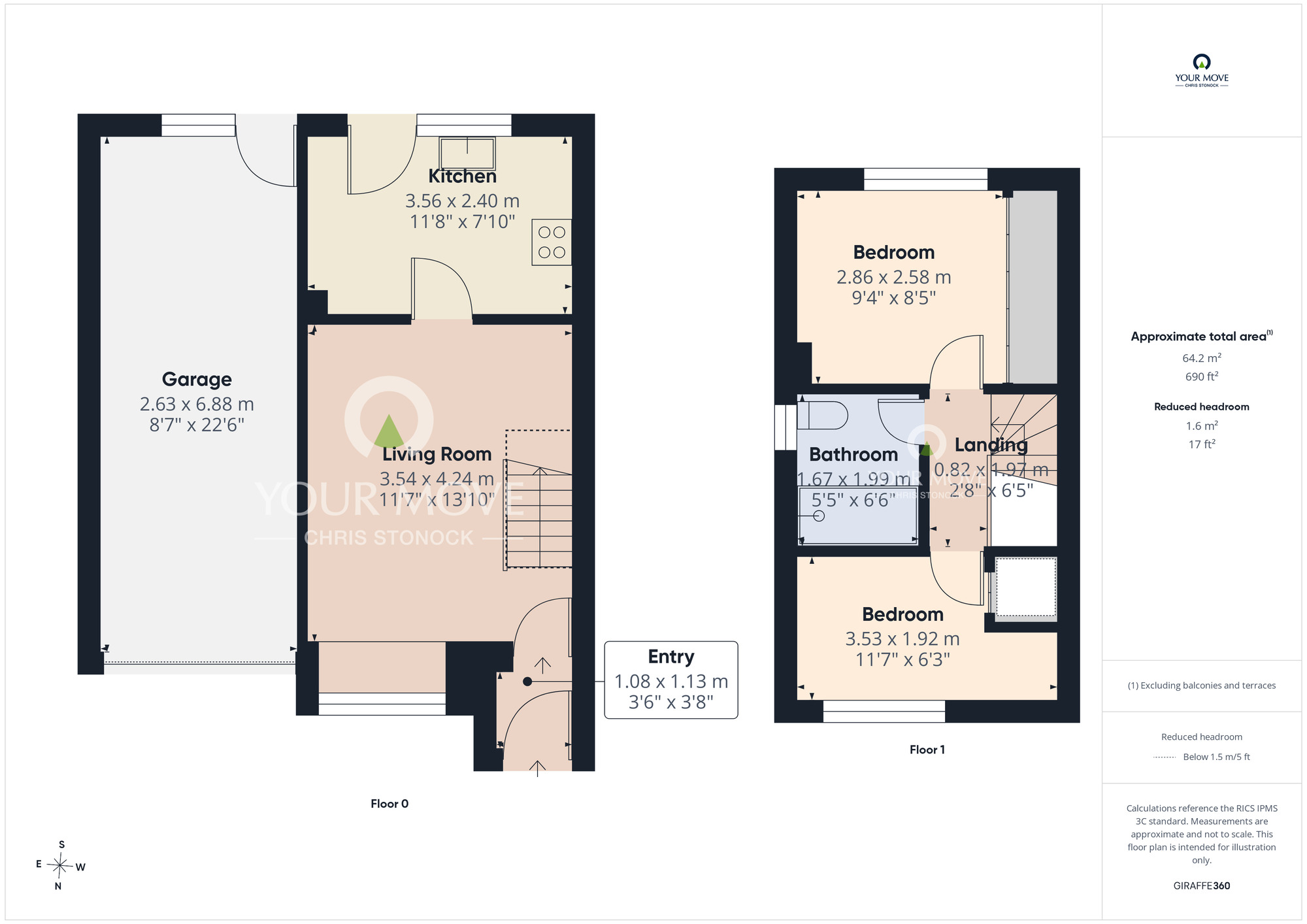 Floorplan of 2 bedroom Semi Detached House for sale, Jade Close, Newcastle upon Tyne, Tyne and Wear, NE15