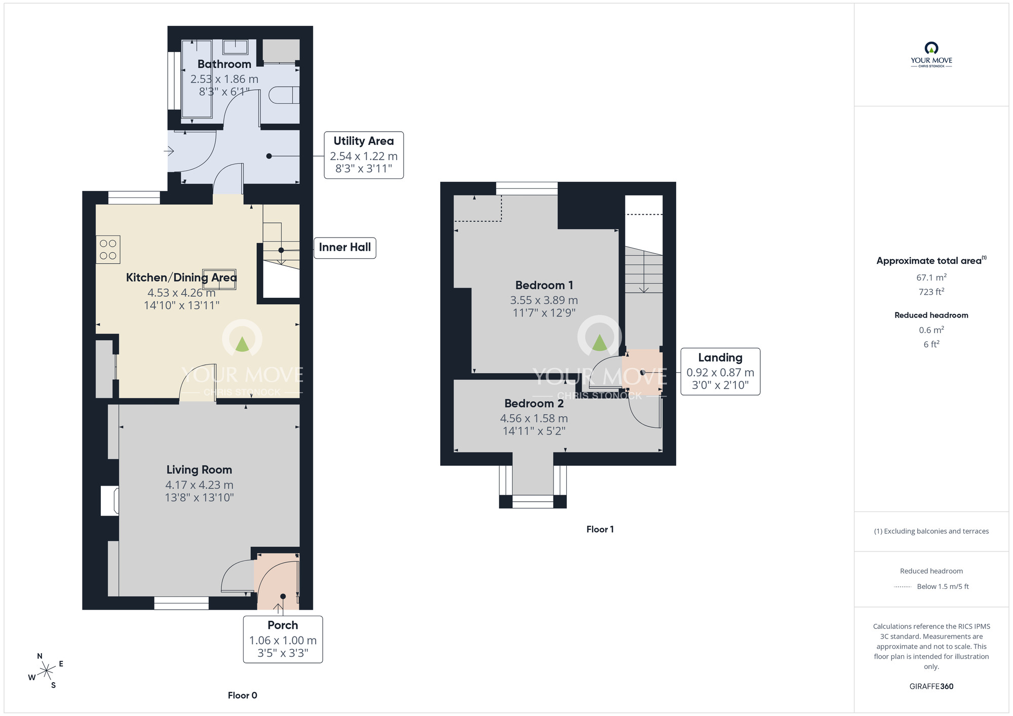 Floorplan of 2 bedroom Mid Terrace House for sale, Lily Terrace, Newcastle upon Tyne, Tyne and Wear, NE5