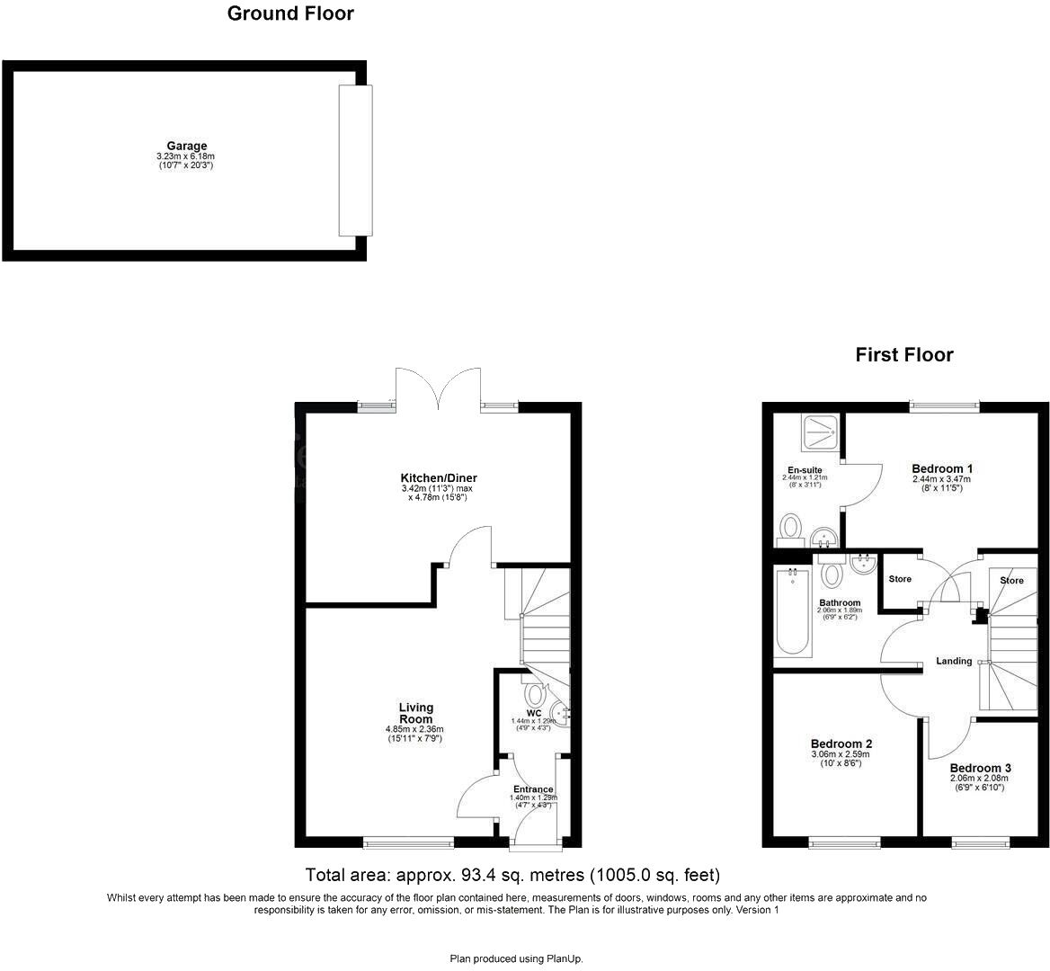 Floorplan of 3 bedroom Semi Detached House for sale, Broadfield Meadows, Callerton, Tyne and Wear, NE5