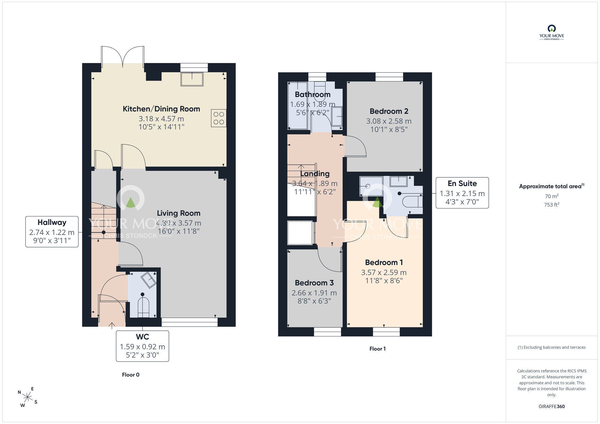 Floorplan of 3 bedroom Semi Detached House for sale, Magnolia Drive, Newcastle upon Tyne, Tyne and Wear, NE5