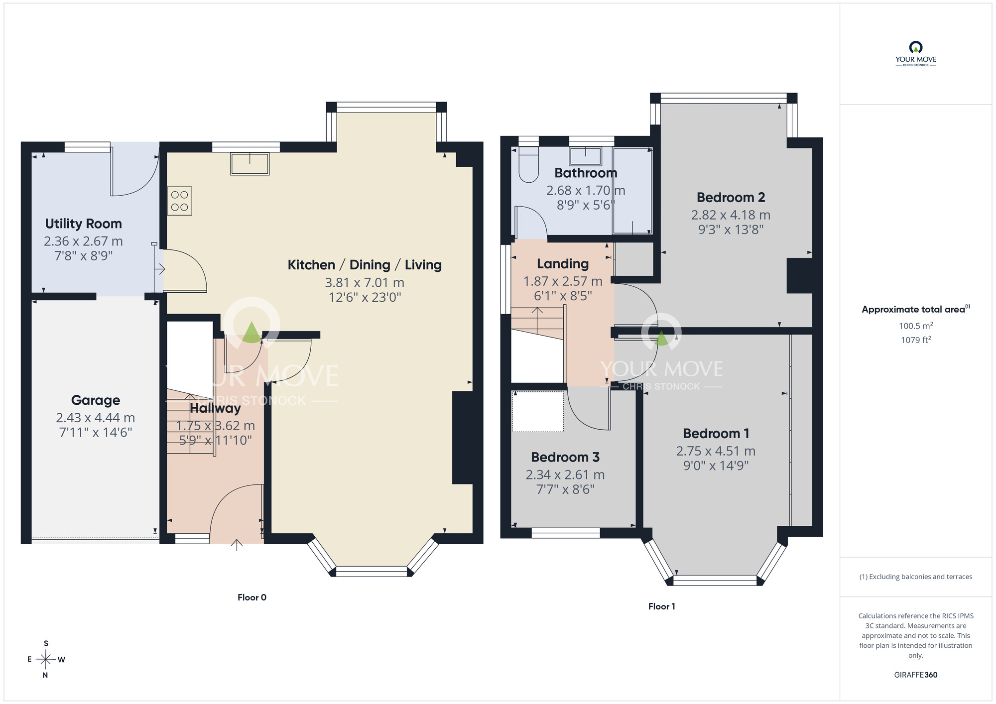 Floorplan of 3 bedroom Semi Detached House for sale, Mapperley Drive, Newcastle upon Tyne, Tyne and Wear, NE15
