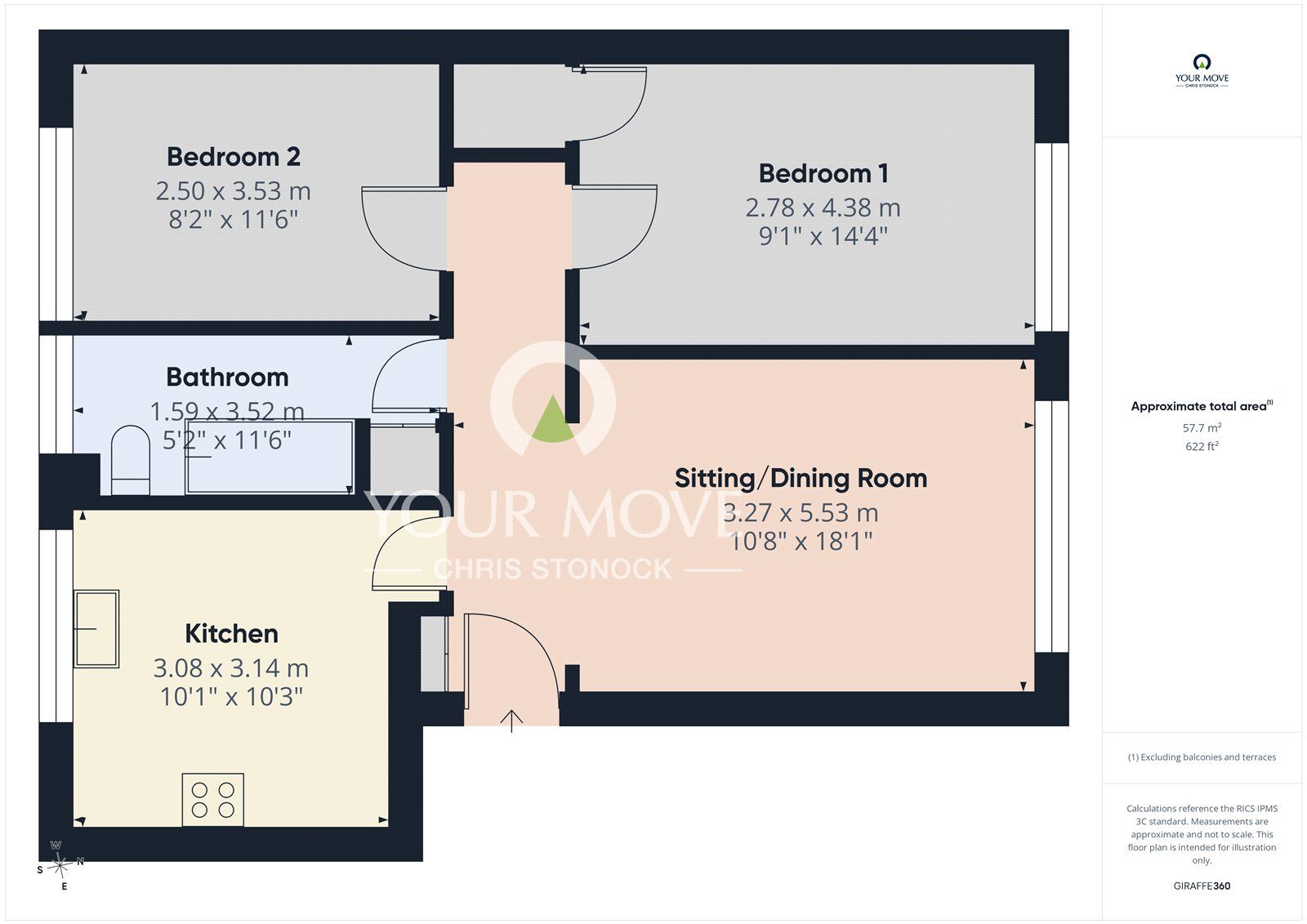 Floorplan of 2 bedroom Flat for sale, Avalon Drive, Newcastle upon Tyne, Tyne and Wear, NE15