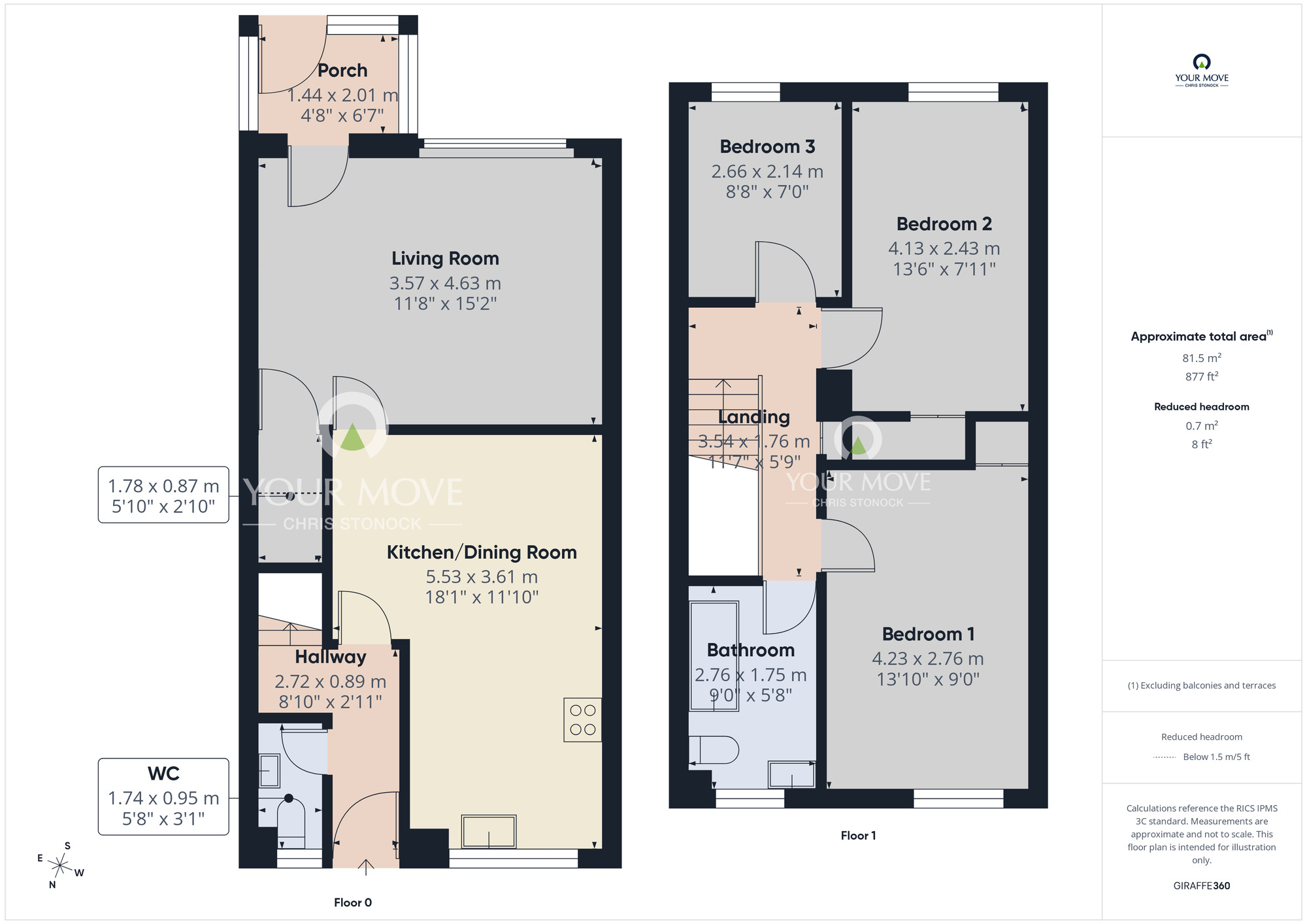 Floorplan of 3 bedroom Mid Terrace House for sale, Northumbria Walk, Newcastle upon Tyne, Tyne and Wear, NE5