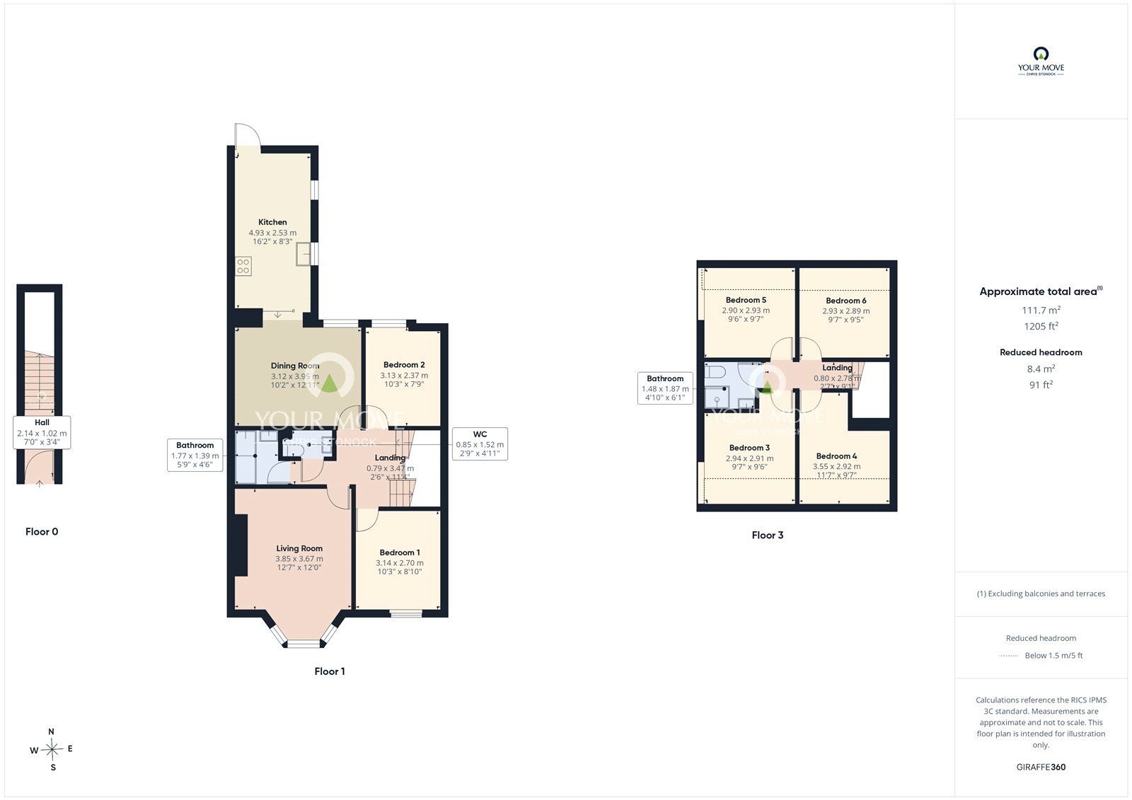 Floorplan of 6 bedroom Mid Terrace Flat for sale, Glenthorn Road, Newcastle upon Tyne, Tyne and Wear, NE2