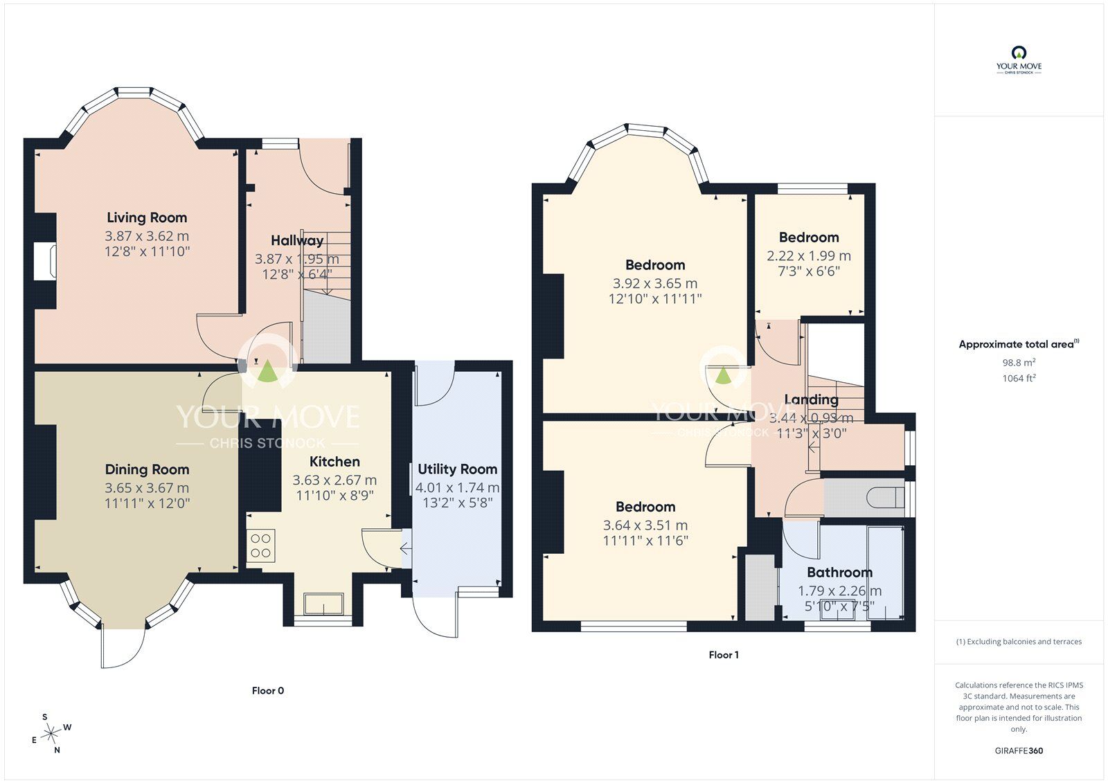 Floorplan of 3 bedroom Semi Detached House for sale, The Fellway, Newcastle upon Tyne, Tyne and Wear, NE5