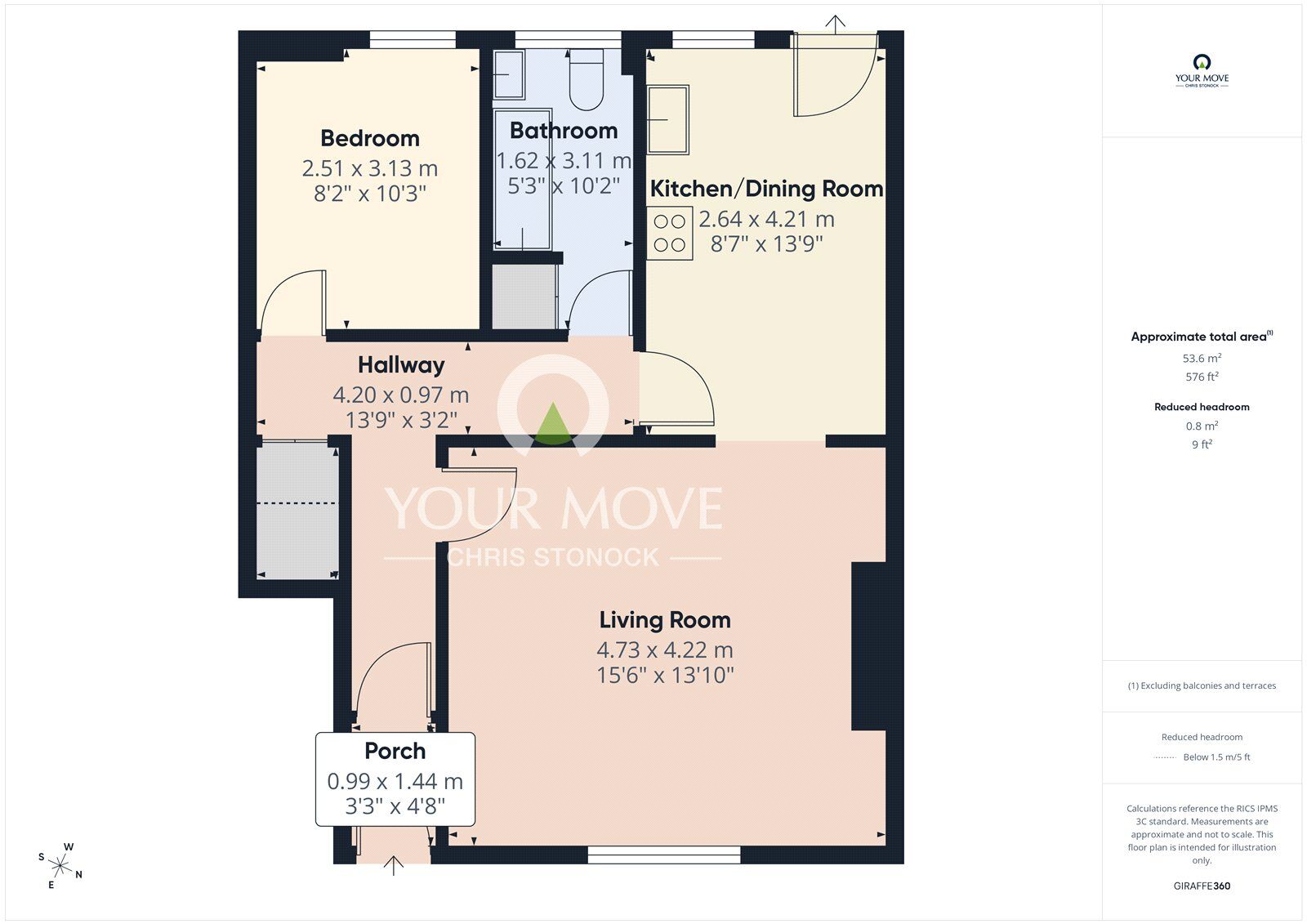 Floorplan of 1 bedroom Flat for sale, Belle Grove West, Newcastle upon Tyne, Tyne and Wear, NE2