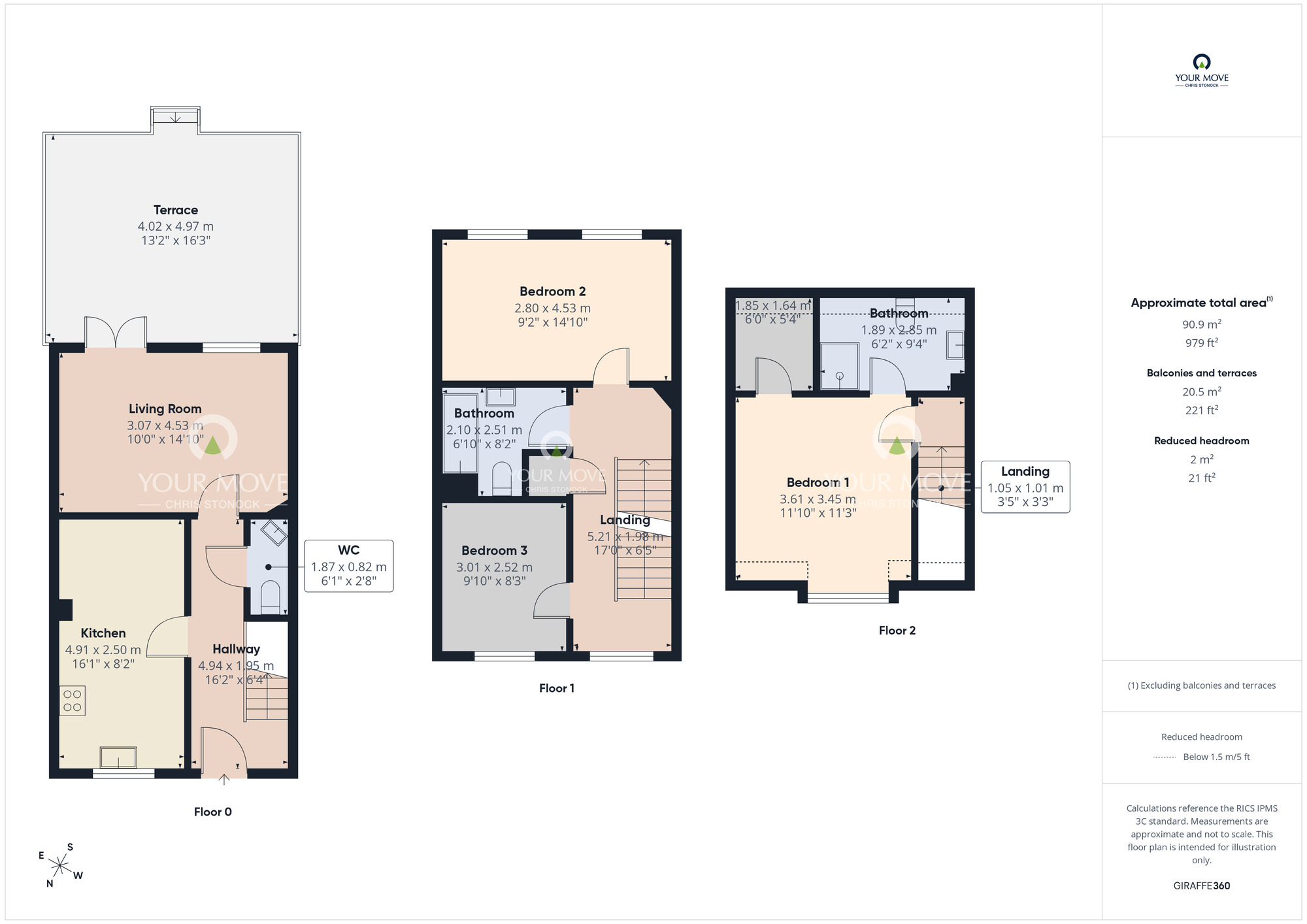 Floorplan of 3 bedroom Mid Terrace House for sale, Dowding Lane, Newcastle upon Tyne, Tyne and Wear, NE3