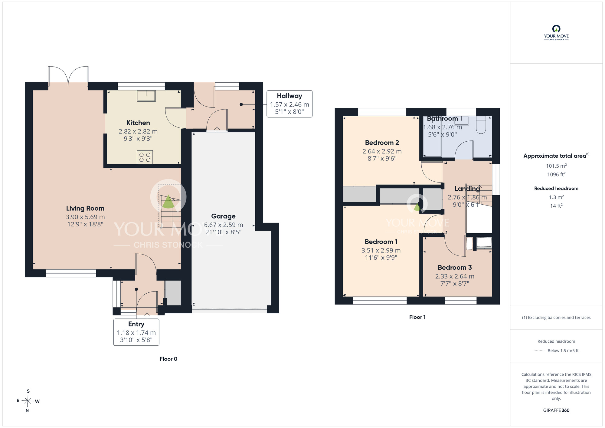 Floorplan of 3 bedroom Detached House to rent, Madeira Close, Newcastle upon Tyne, Tyne and Wear, NE5