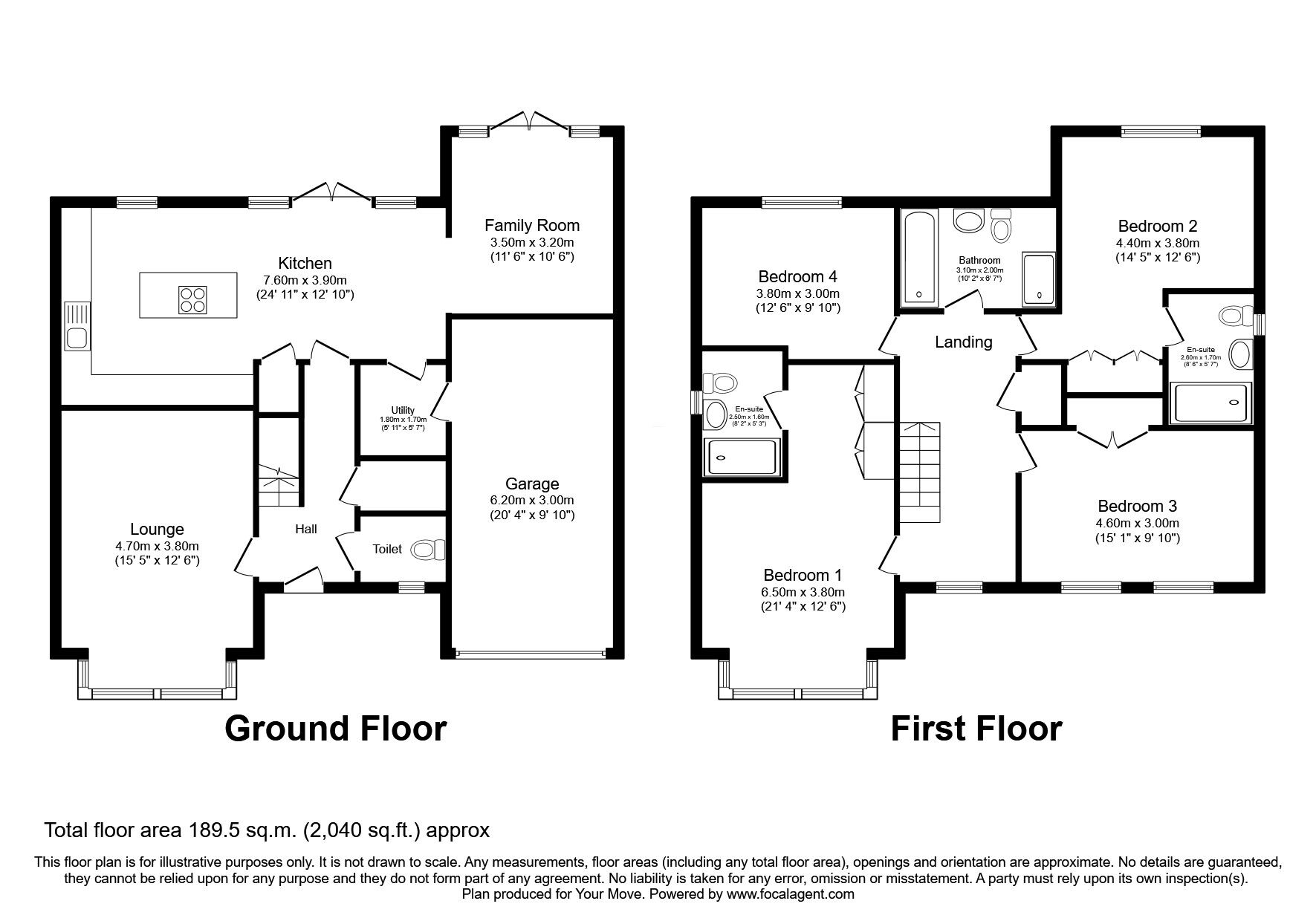 Floorplan of 4 bedroom Detached House for sale, Eden Crescent, Great Lumley, Durham, DH3
