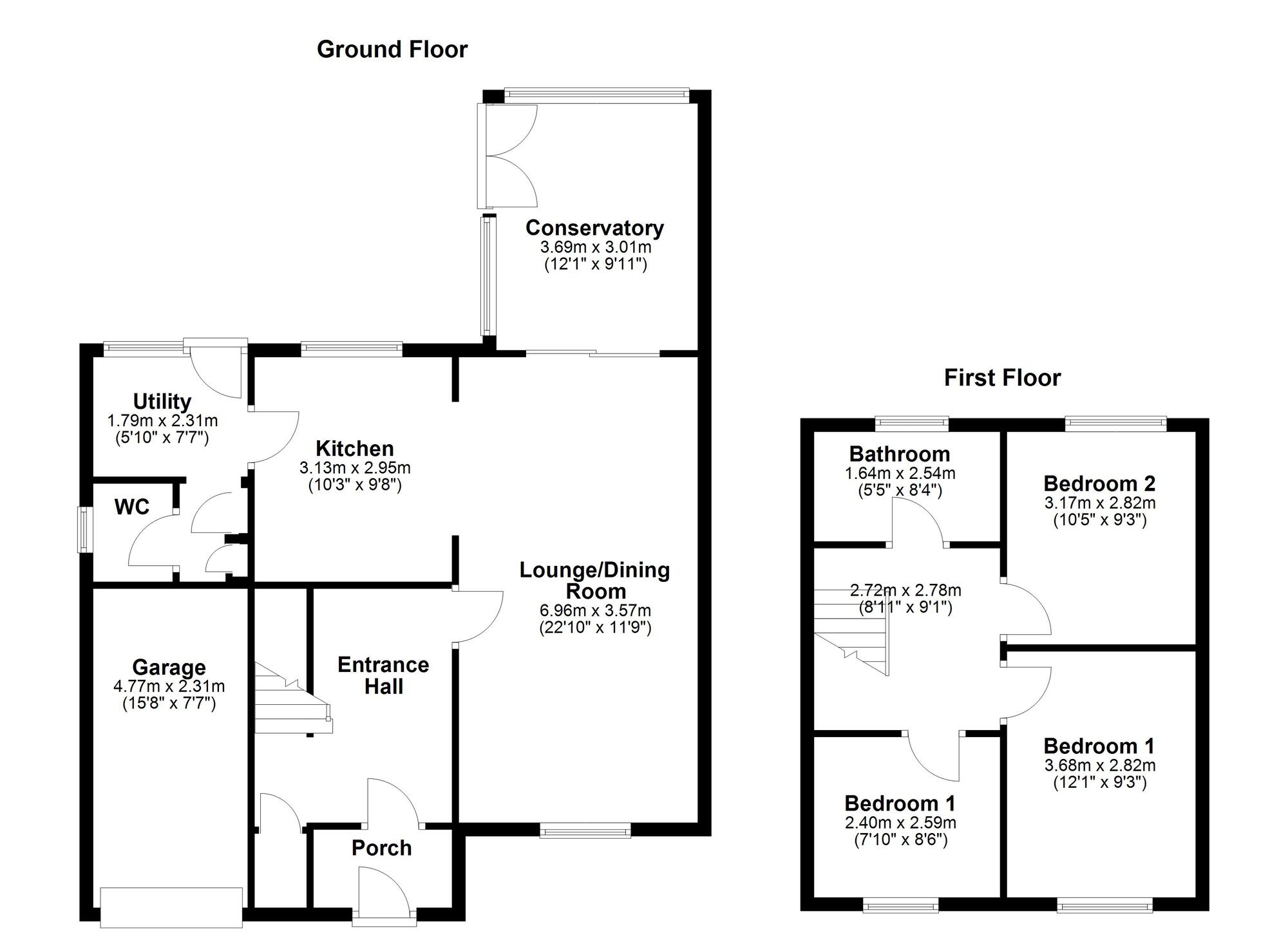 Floorplan of 3 bedroom Link Detached House for sale, Mitford Close, Washington, Tyne and Wear, NE38