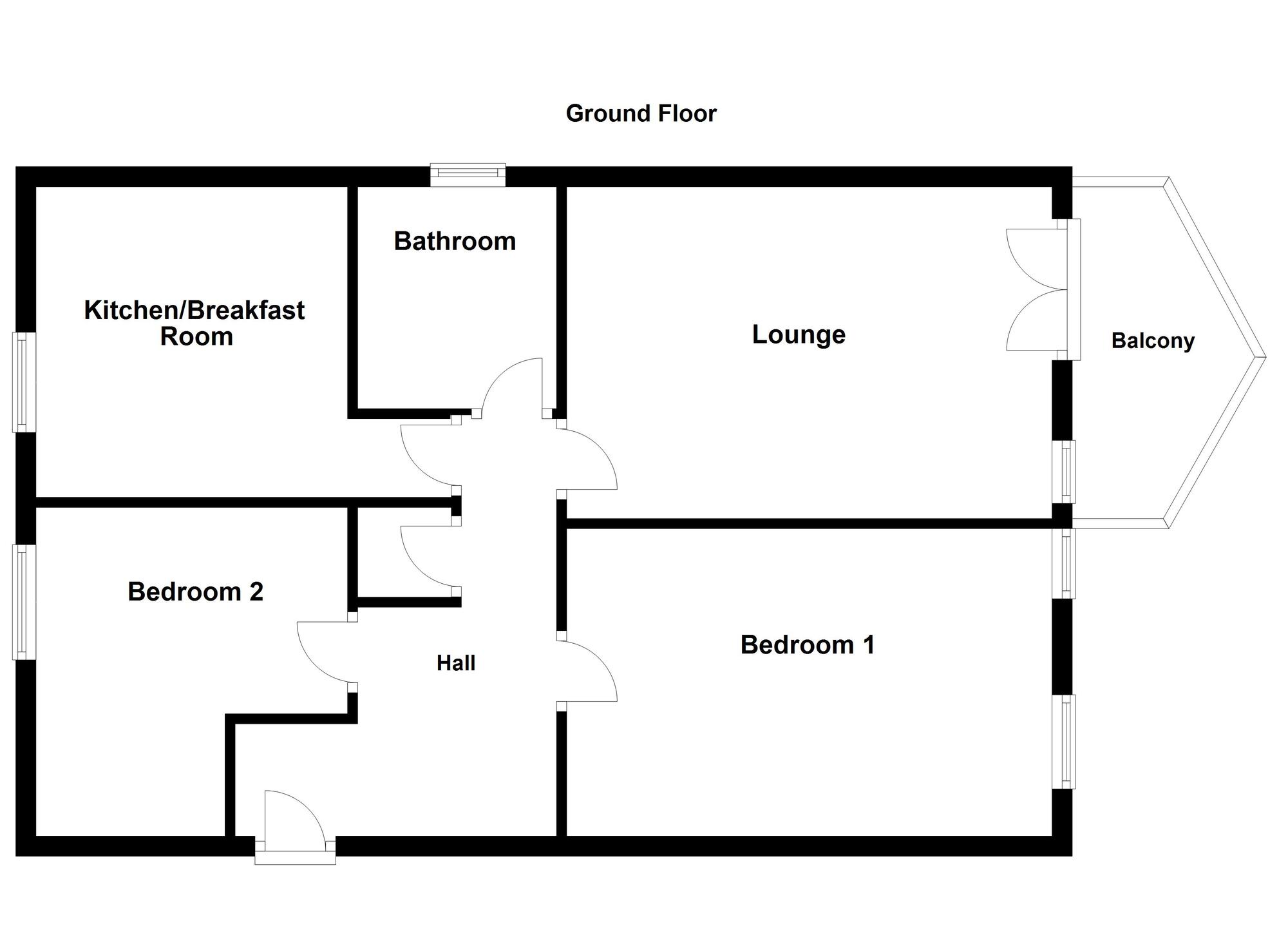Floorplan of 2 bedroom Flat to rent, Lumley Close, Washington, Tyne and Wear, NE38