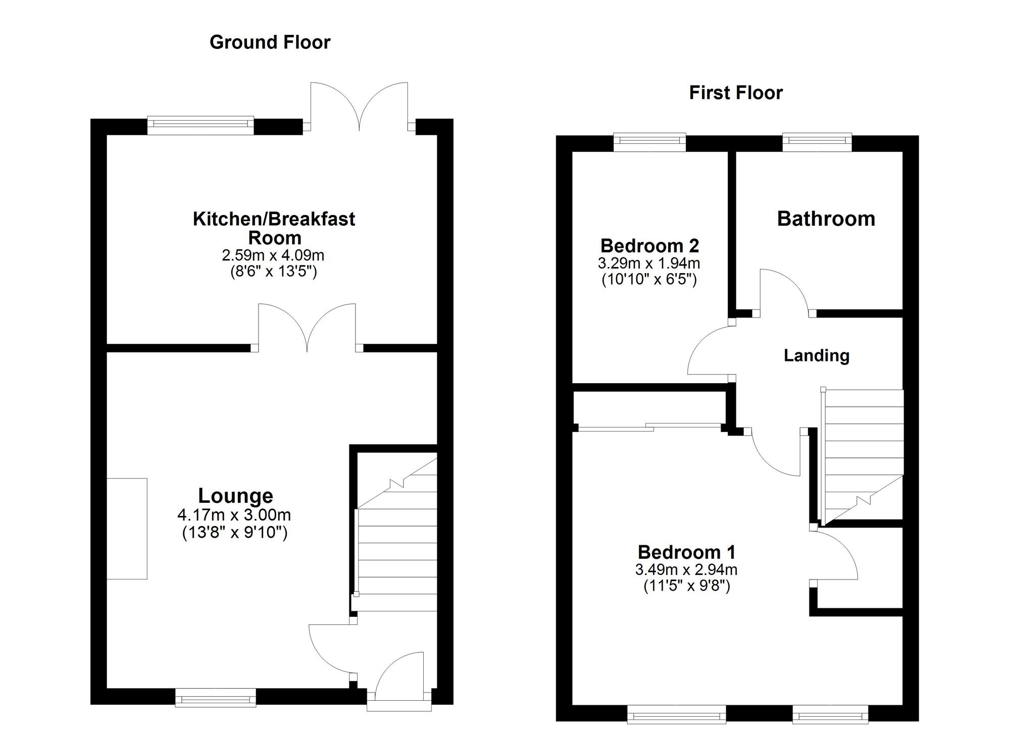 Floorplan of 2 bedroom Semi Detached House for sale, Baugh Close, Washington, Tyne and Wear, NE37