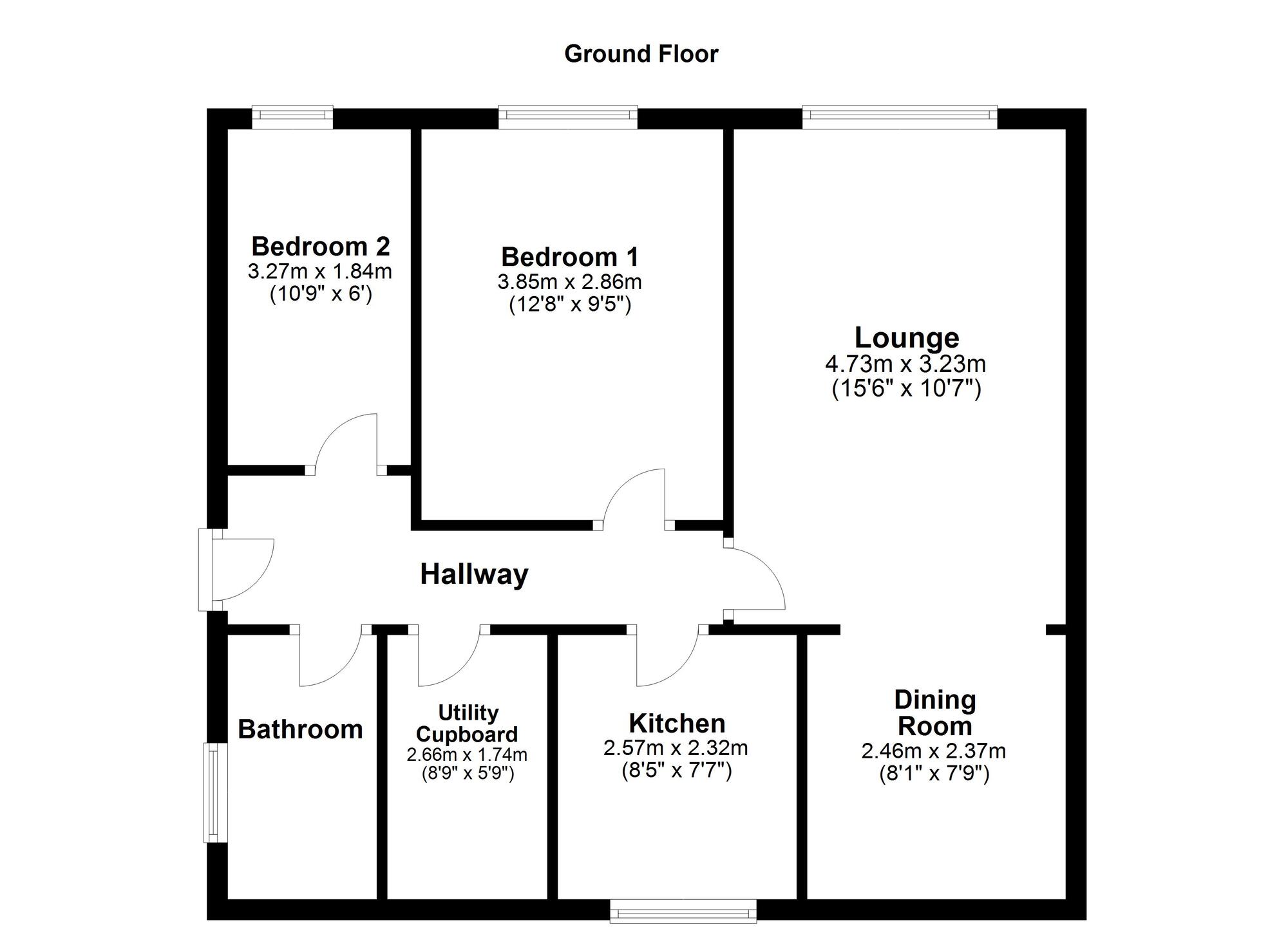 Floorplan of 2 bedroom  Flat for sale, Chilham Court, Oxclose, Washington, NE38
