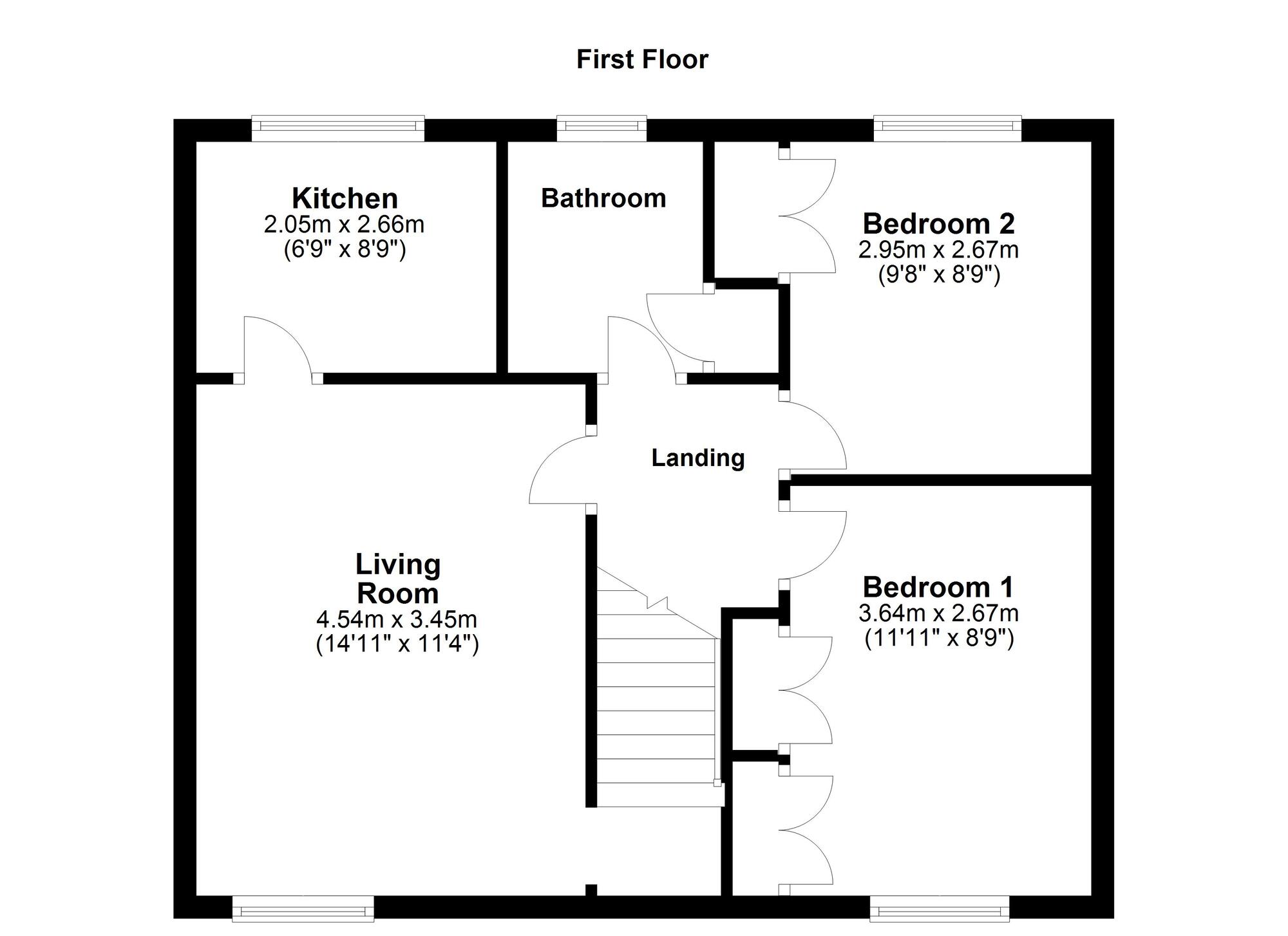 Floorplan of 2 bedroom  Flat for sale, Fell Close, Albany, Washington, NE37