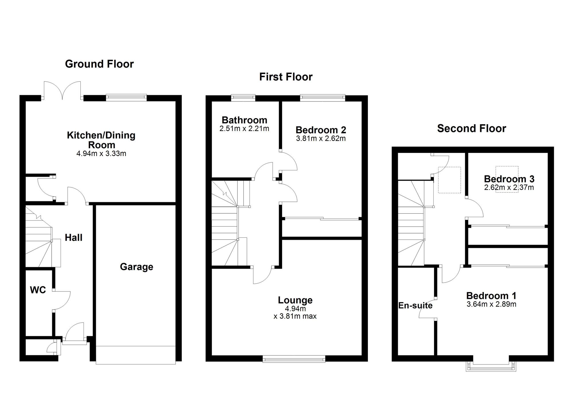 Floorplan of 3 bedroom Mid Terrace House for sale, Rockingham Drive, Teal Park Farm, Washington, NE38