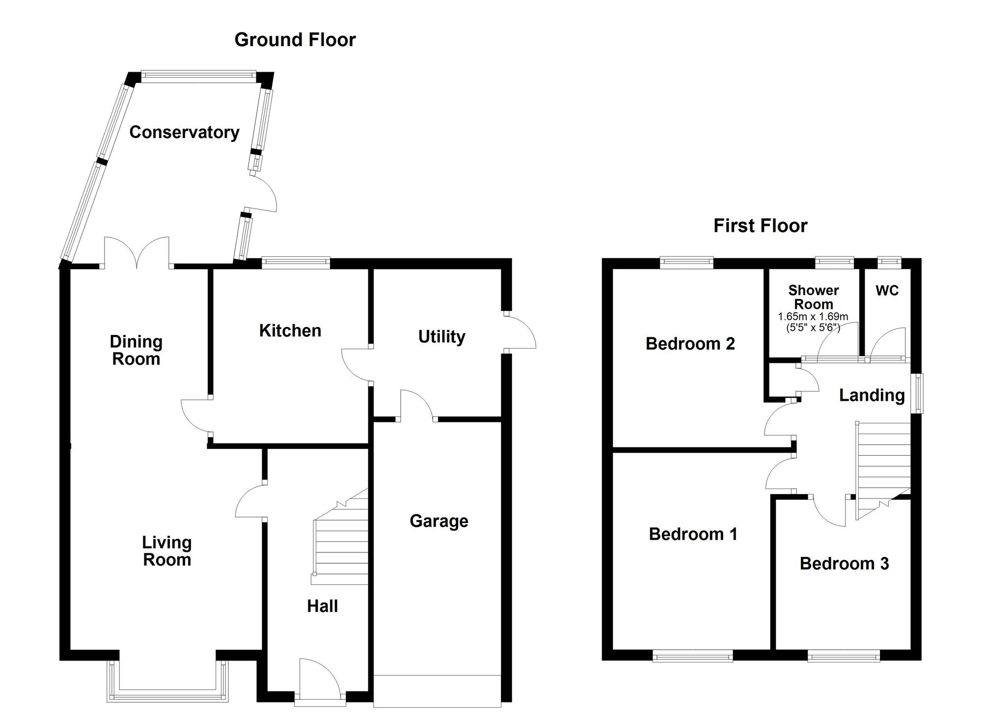 Floorplan of 3 bedroom Detached House for sale, Manor Park, Washington, Tyne and Wear, NE37