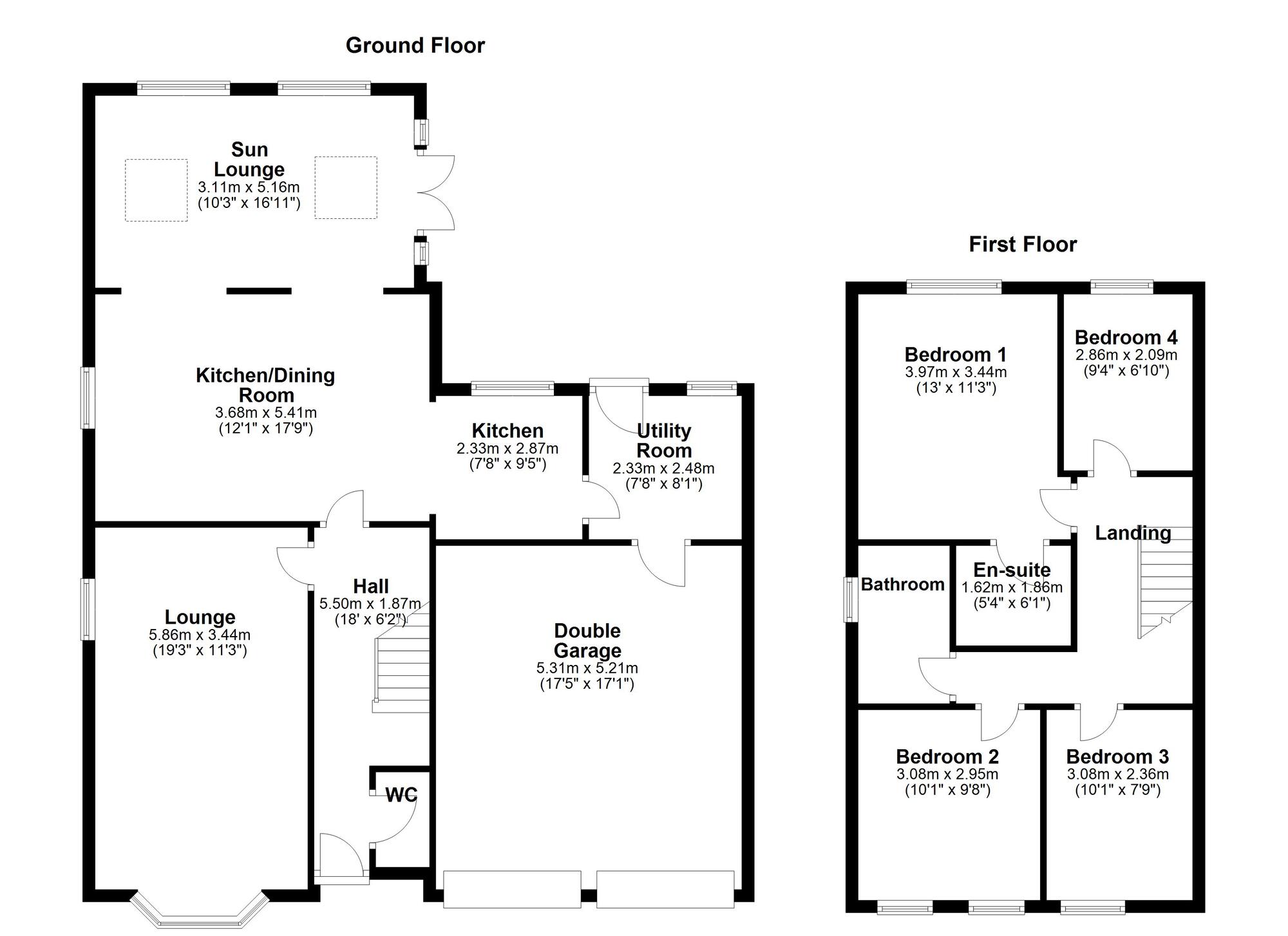 Floorplan of 4 bedroom Detached House for sale, Valley View, Fatfield, Washington, NE38