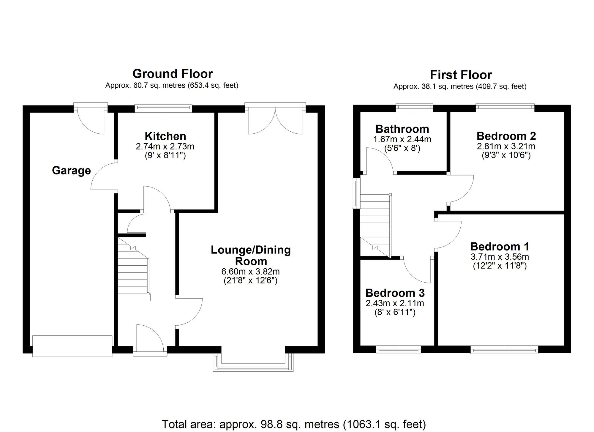 Floorplan of 3 bedroom Semi Detached House for sale, Warwick Drive, Washington, Tyne and Wear, NE37
