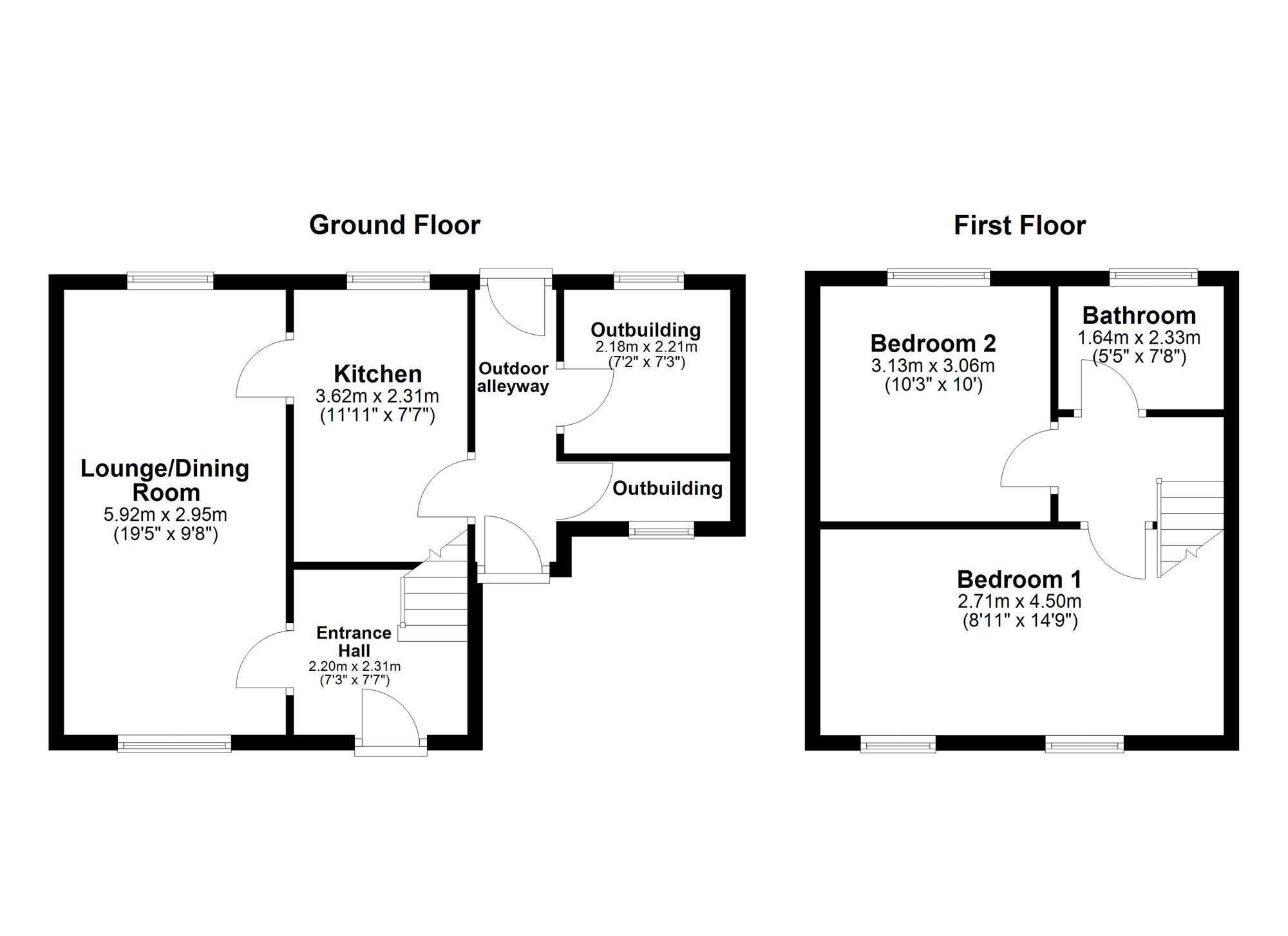 Floorplan of 2 bedroom Semi Detached House for sale, Coach Road Estate, Washington, Tyne and Wear, NE37