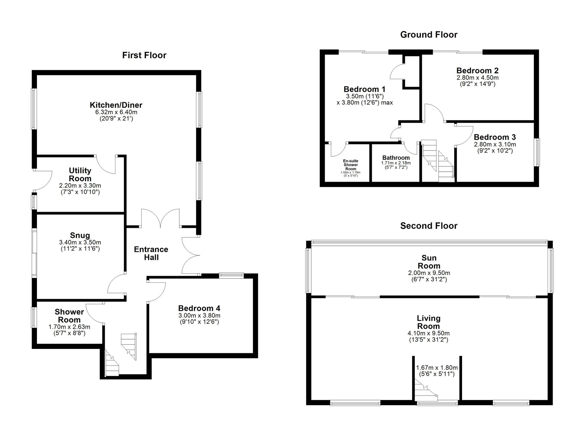Floorplan of 4 bedroom Detached House for sale, The Generals Wood, Washington, NE38
