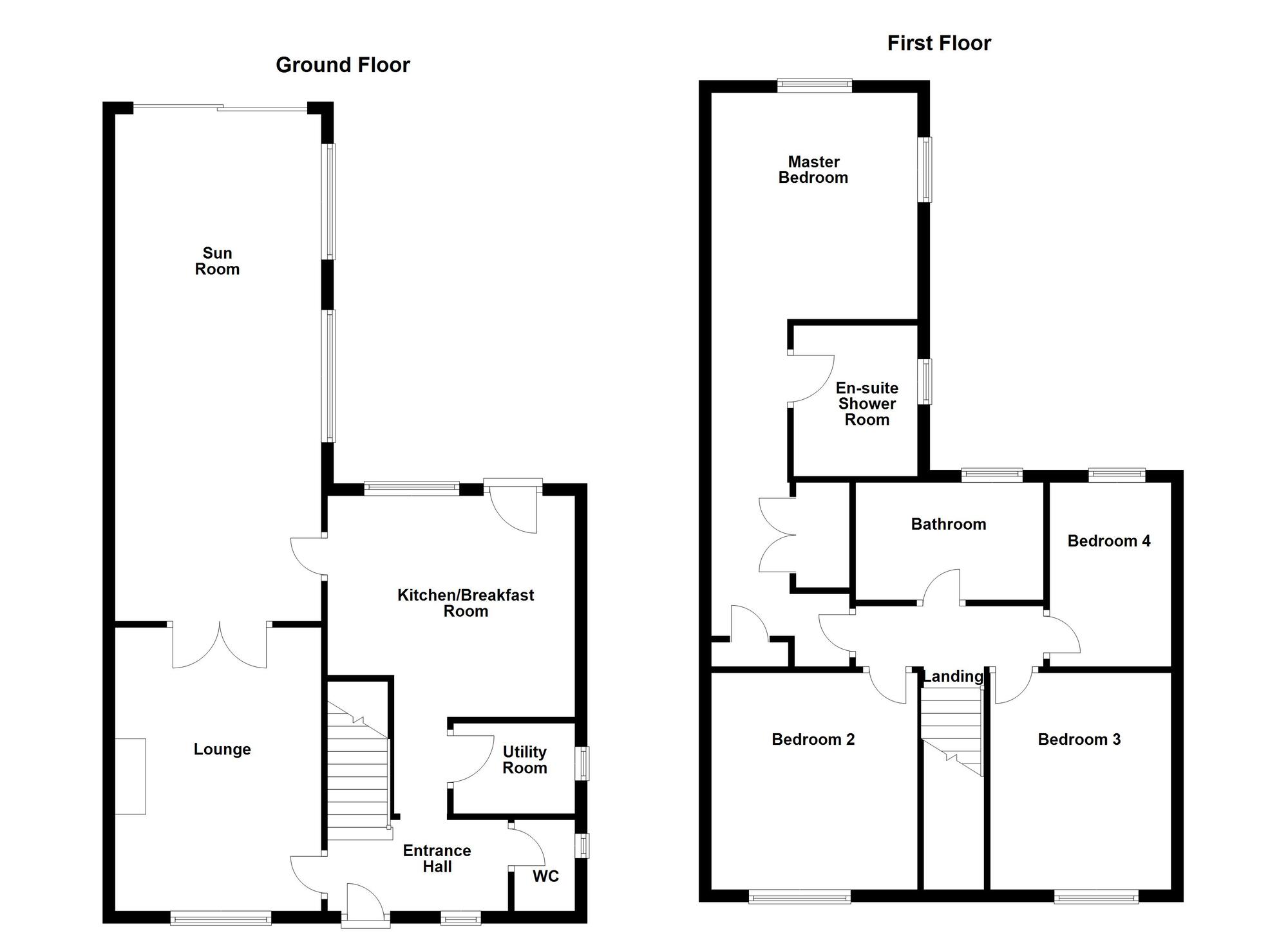 Floorplan of 4 bedroom Detached House for sale, Hawkhirst, Fatfield, Washington, NE38
