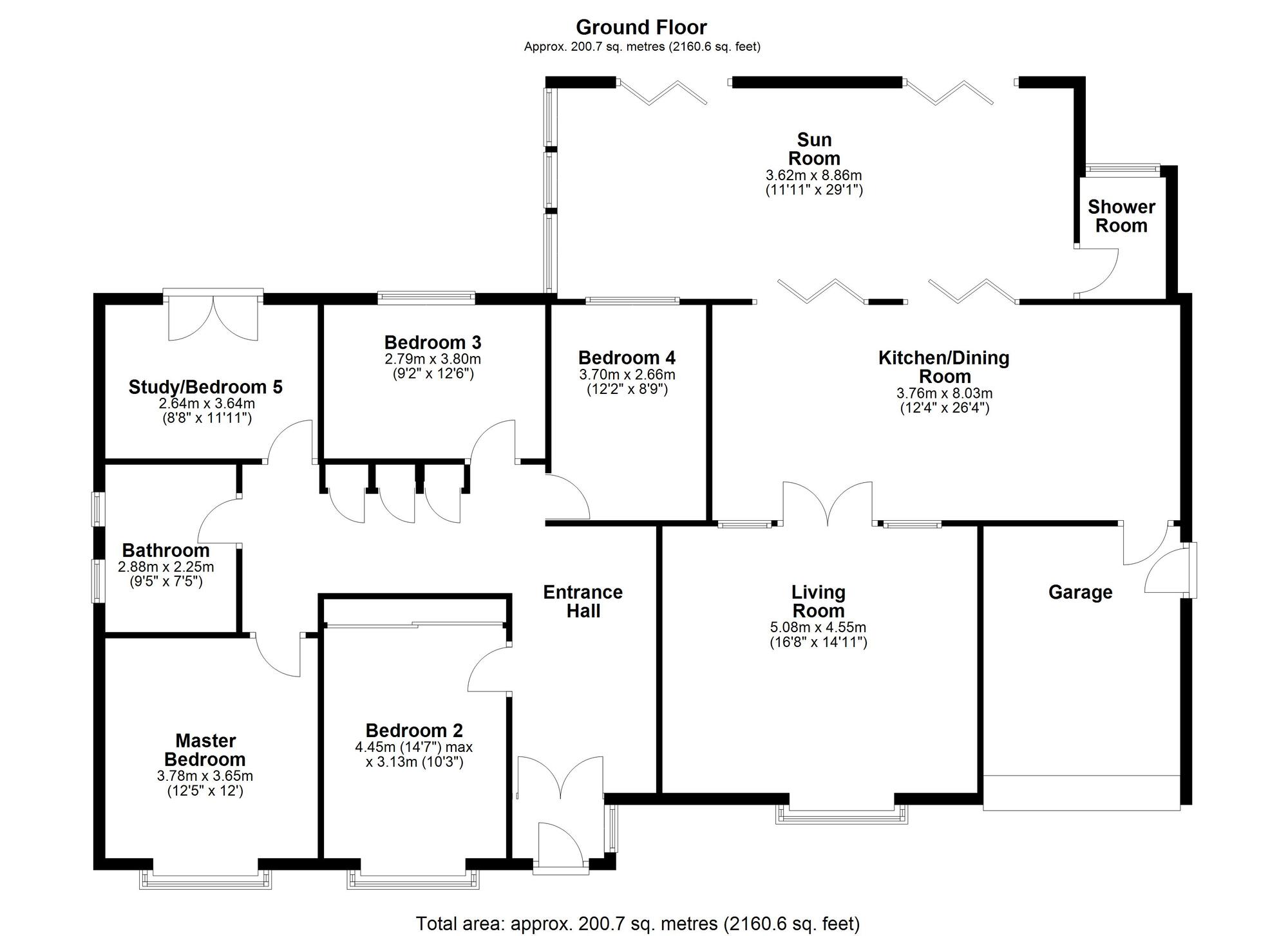 Floorplan of 5 bedroom Detached Bungalow for sale, Wentworth Drive, Washington, Tyne and Wear, NE37