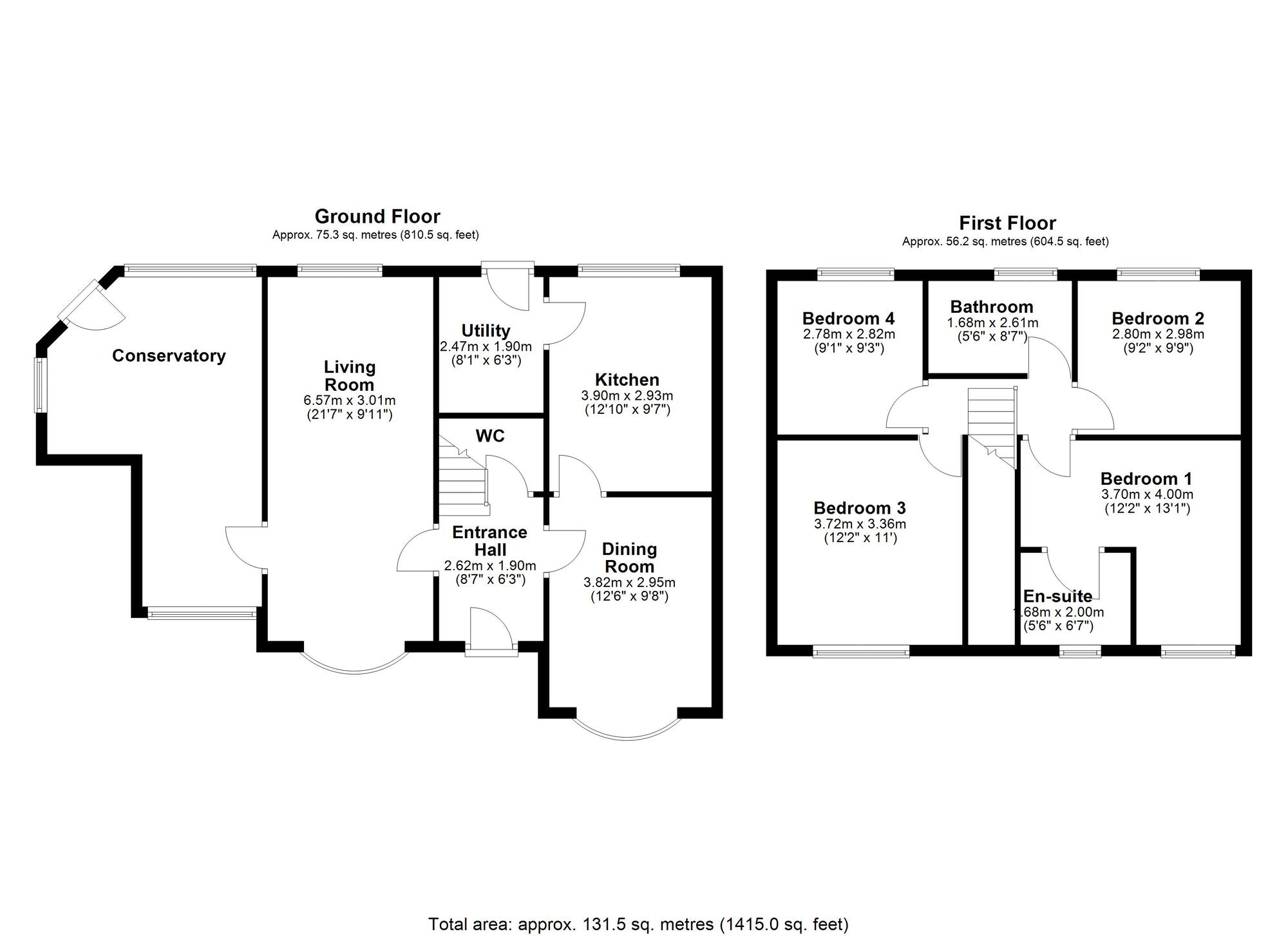Floorplan of 4 bedroom Detached House for sale, Breamish Drive, Washington, Tyne and Wear, NE38