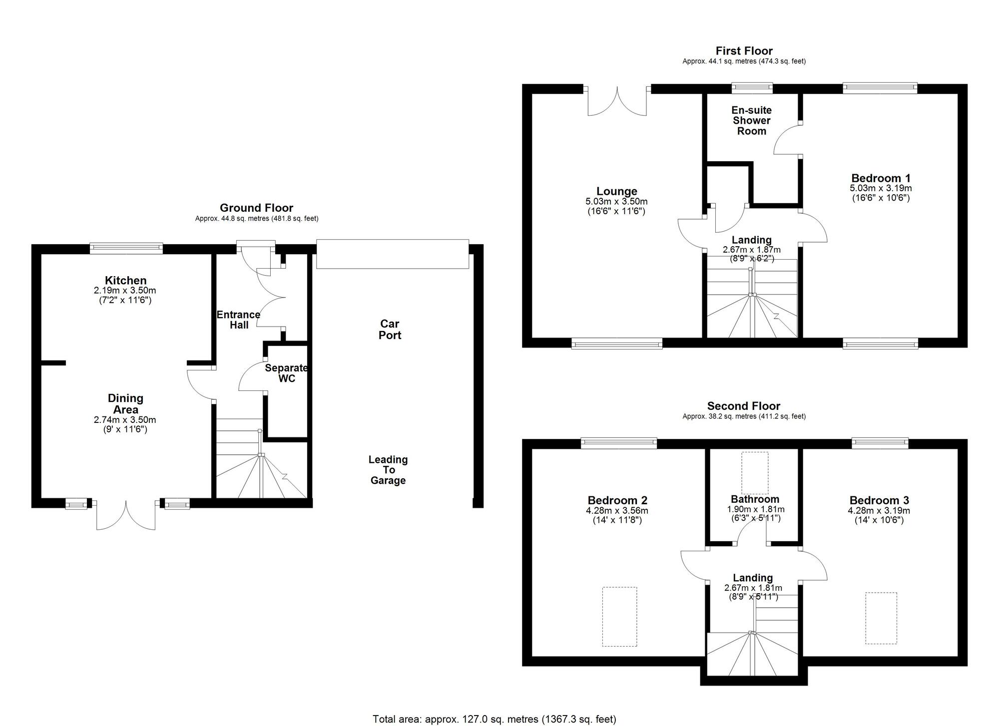 Floorplan of 3 bedroom Semi Detached House for sale, Byerhope, Penshaw, Tyne and Wear, DH4
