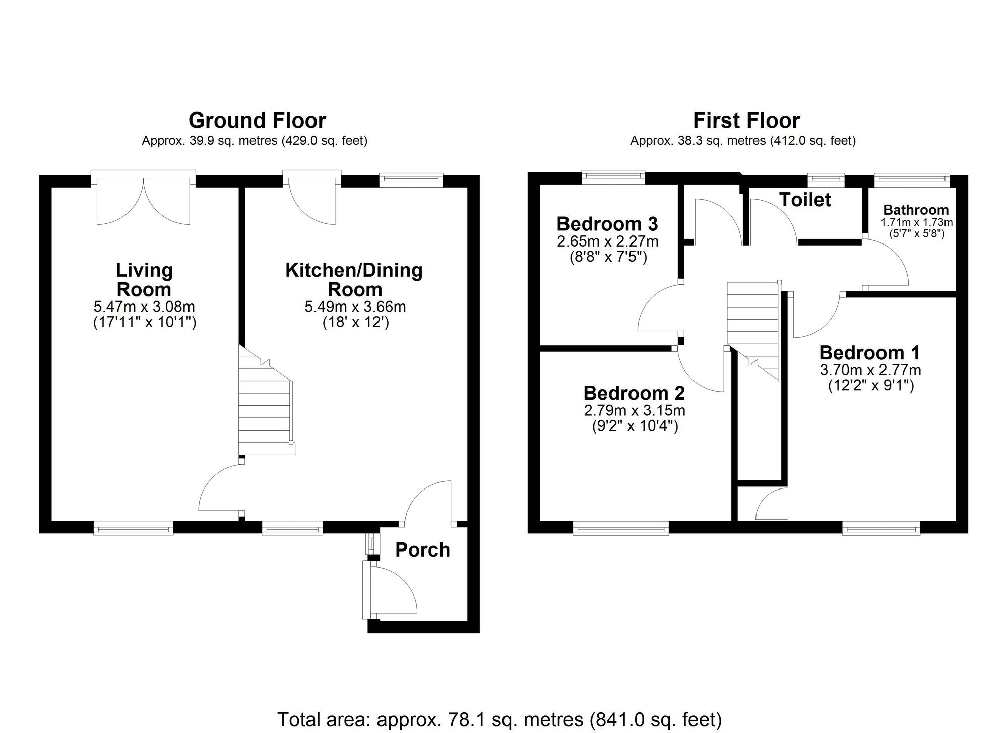 Floorplan of 3 bedroom Semi Detached House for sale, Hambleton Road, Lambton, Washington, Tyne and Wear, NE38
