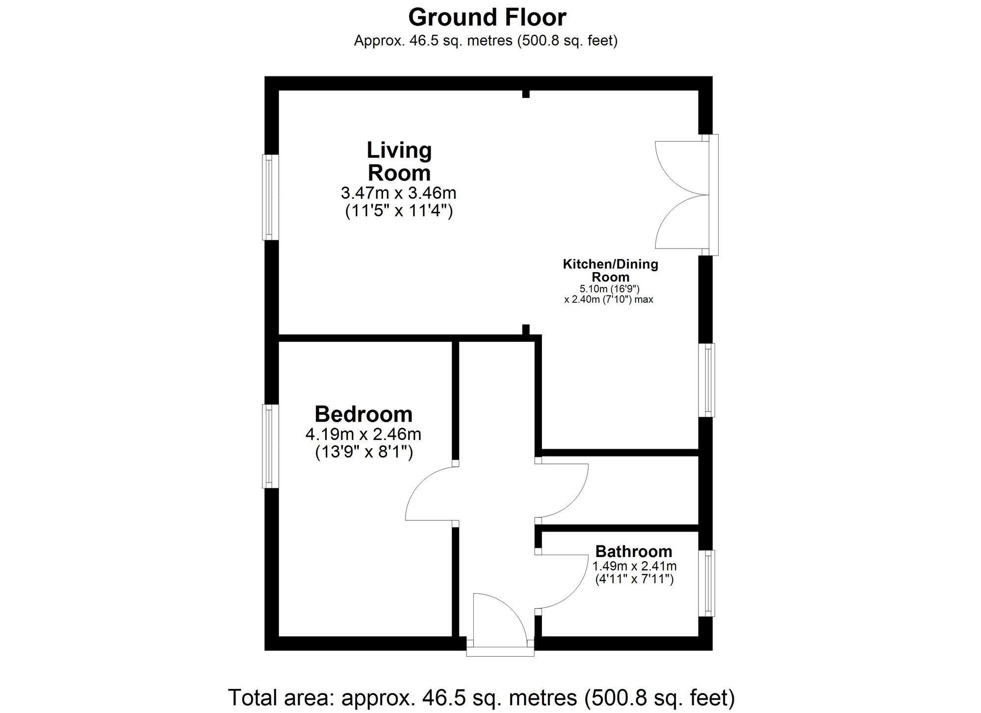Floorplan of 1 bedroom  Flat for sale, Caradoc Close, Washington, Tyne and Wear, NE38