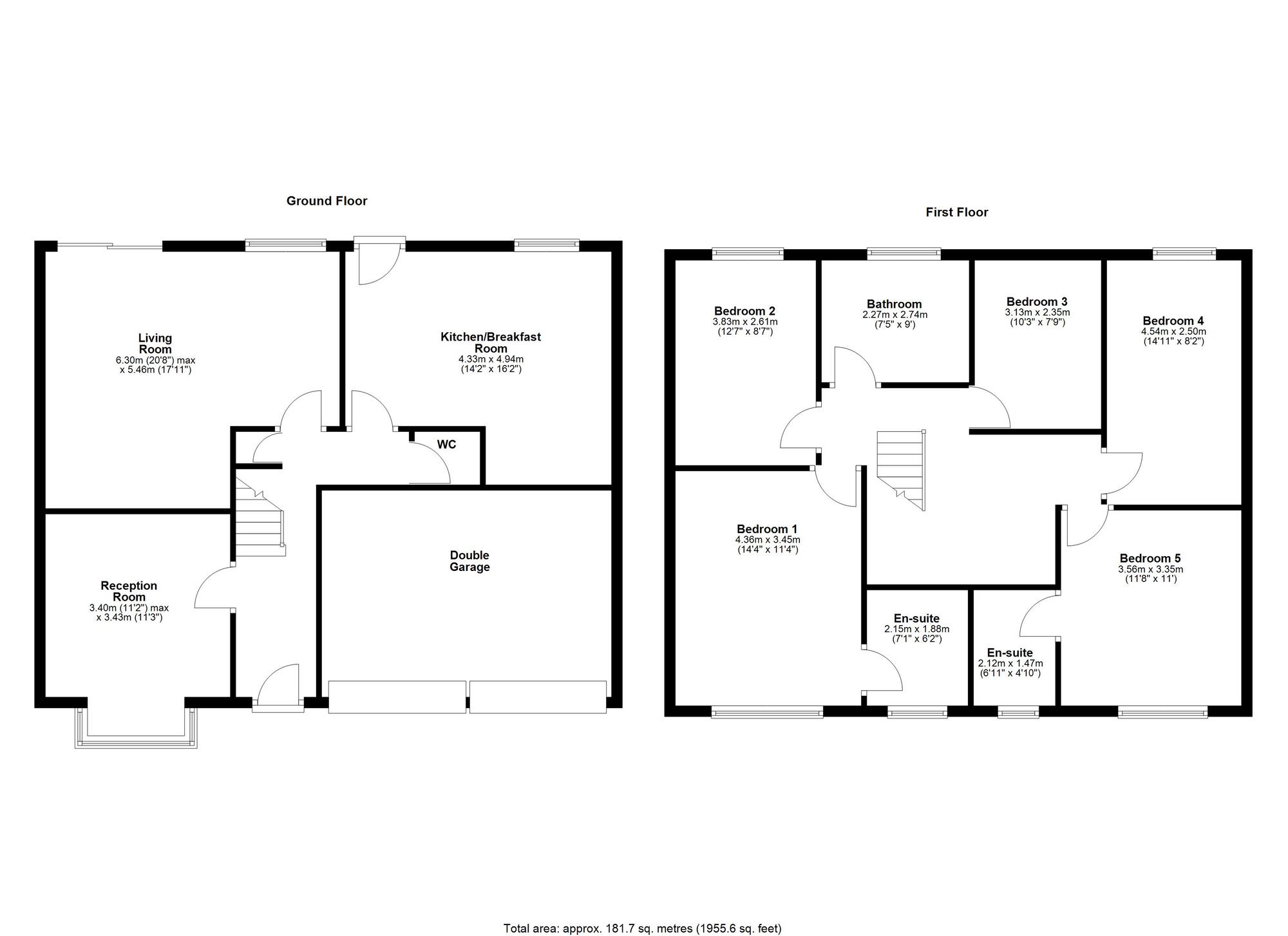 Floorplan of 5 bedroom Detached House for sale, Lydcott, Washington, Tyne and Wear, NE38