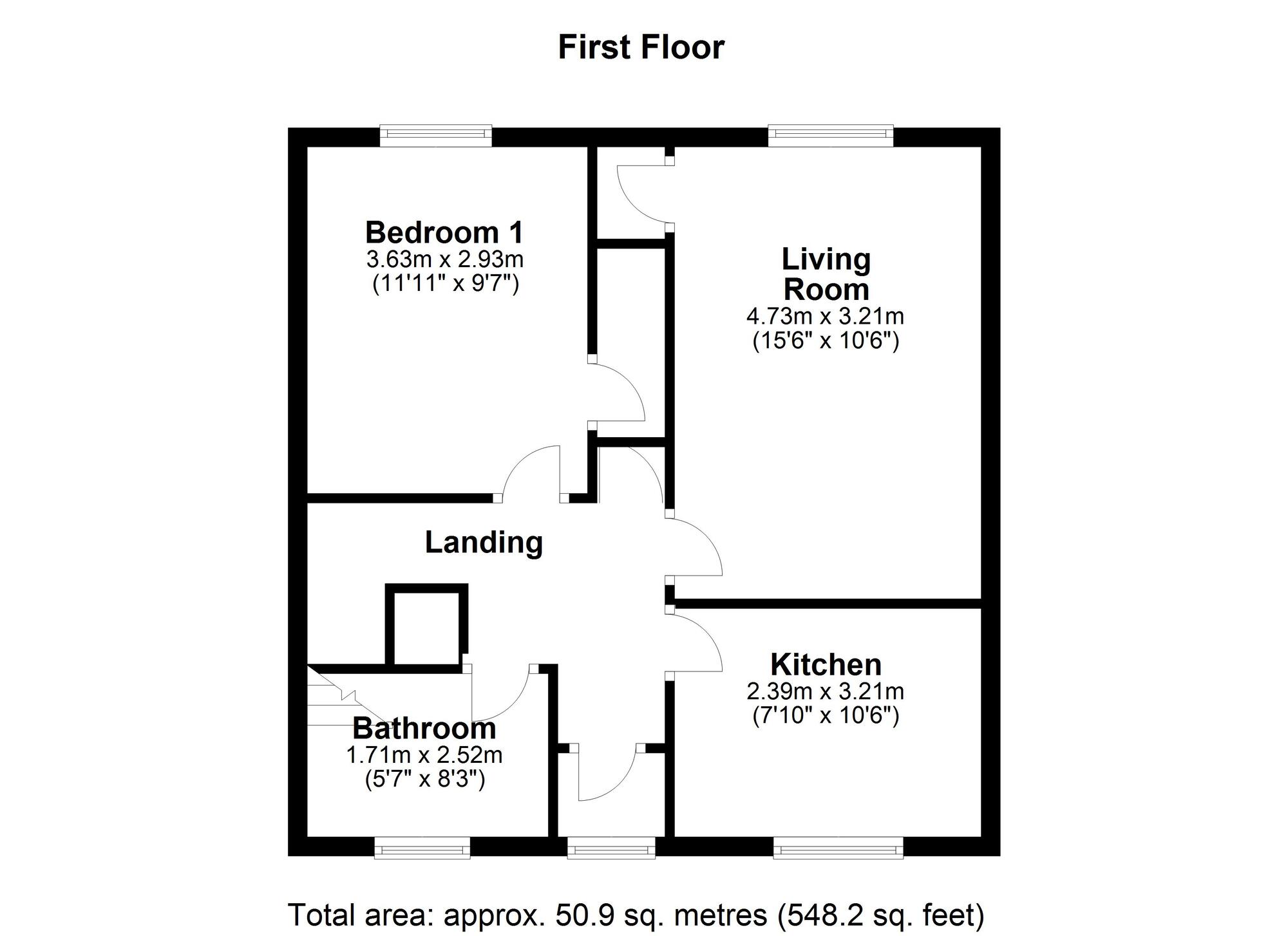 Floorplan of 1 bedroom  Flat for sale, Willows Close, Washington, Tyne and Wear, NE38