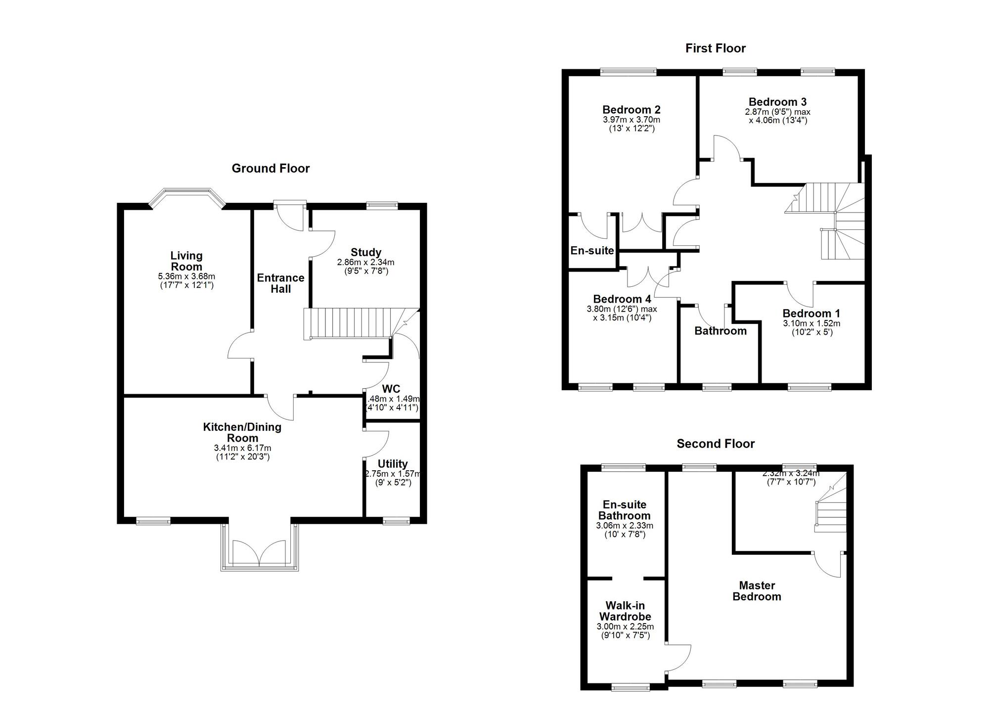 Floorplan of 5 bedroom Detached House to rent, Dovestone Close, Teal Farm, Washington, Tyne and Wear, NE38