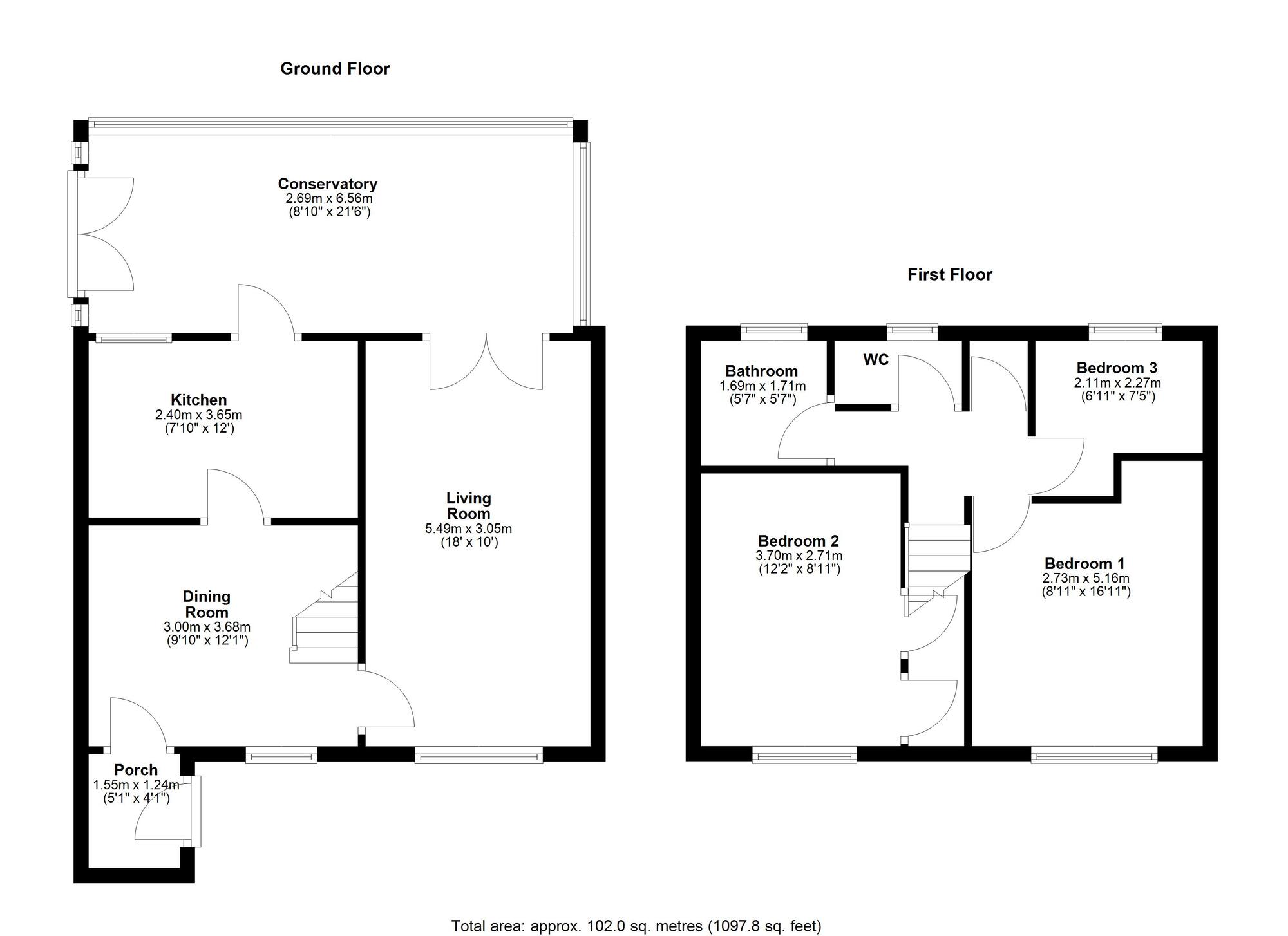 Floorplan of 3 bedroom Semi Detached House for sale, Longridge Avenue, Washington, Tyne and Wear, NE38
