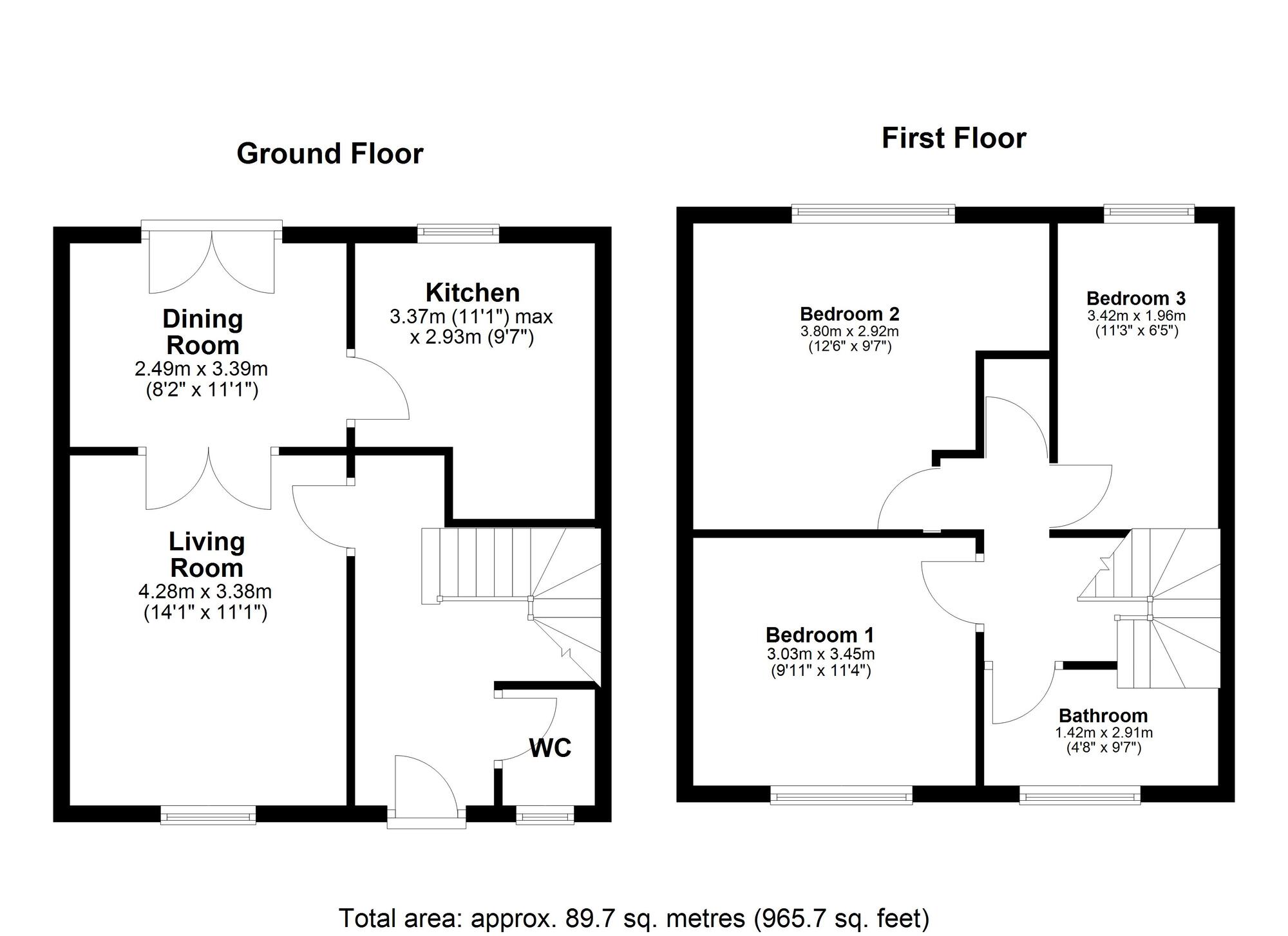 Floorplan of 3 bedroom Mid Terrace House for sale, Wellburn Road, Washington, Tyne and Wear, NE37