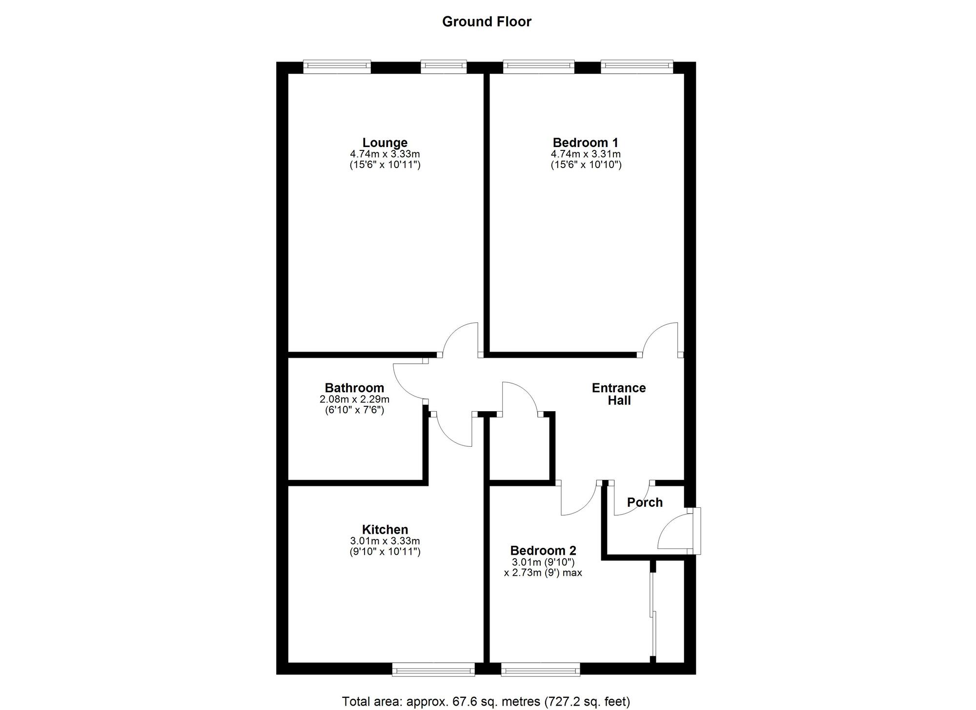 Floorplan of 2 bedroom  Flat for sale, Lumley Close, Washington, Tyne and Wear, NE38